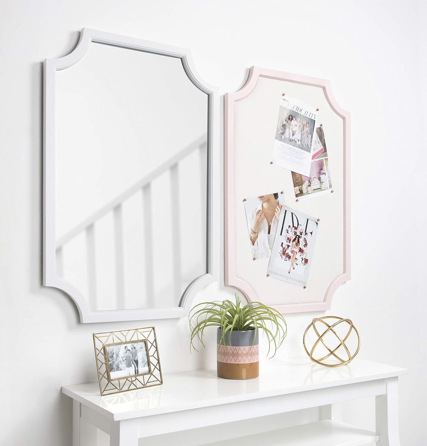 24" x 36" Hogan Framed Scallop Wall Mirror White - Kate and Laurel