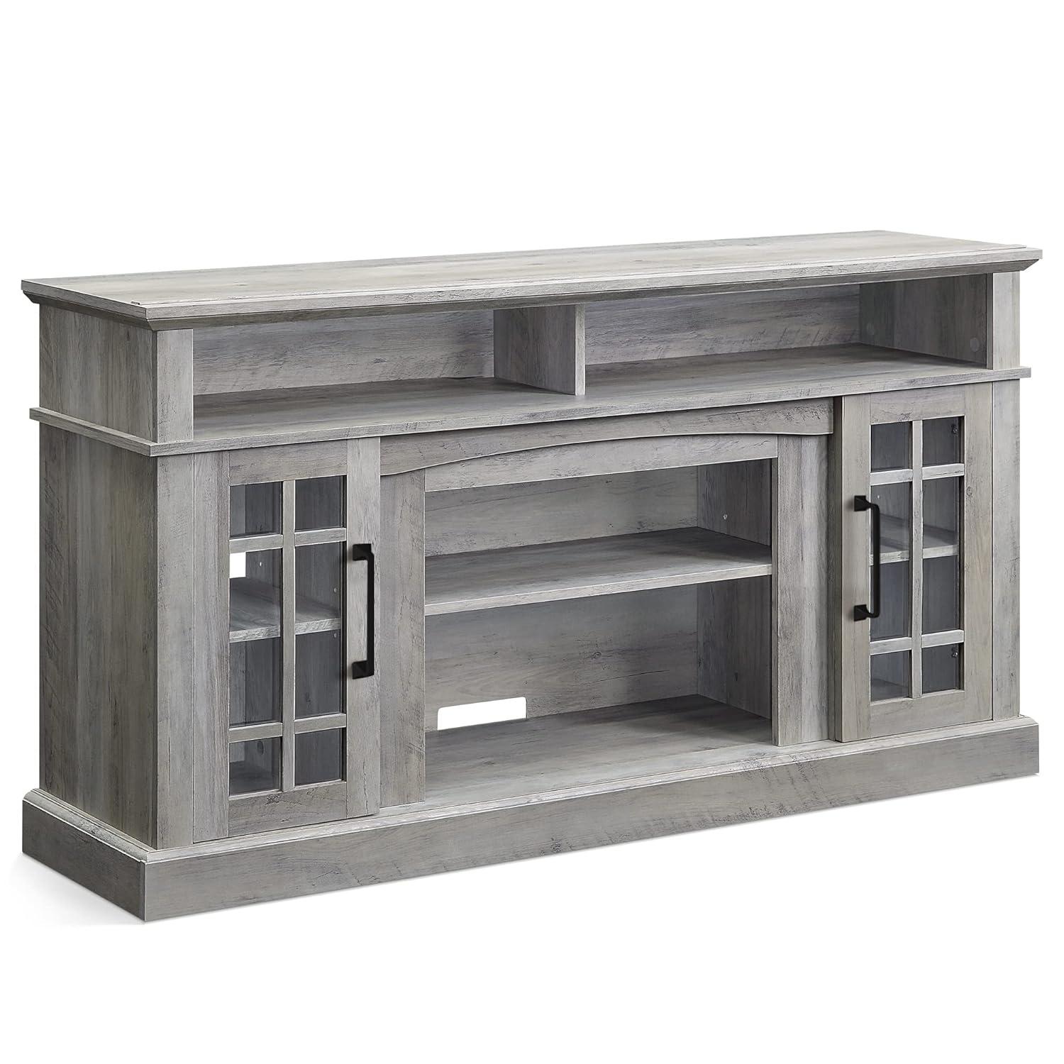 BELLEZE TV Stand Media Entertainment Center - Astorga (Gray Wash)