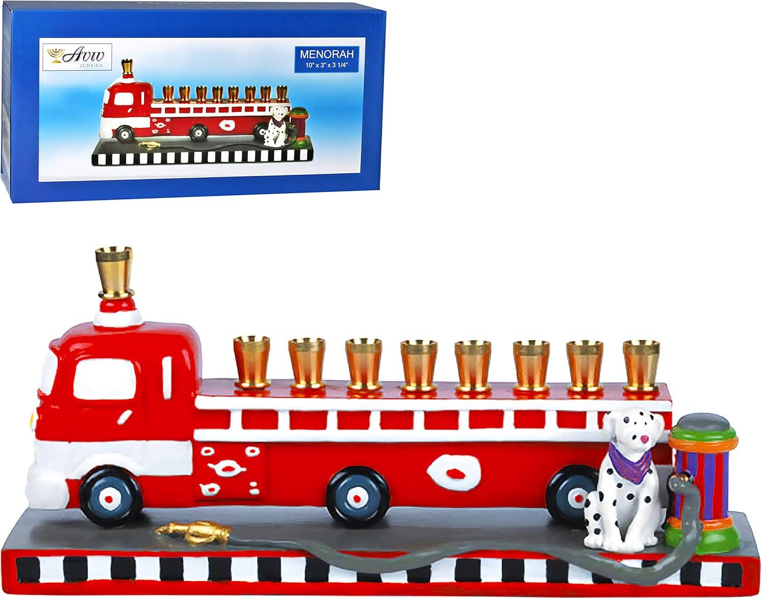 Hanukkah Fire Truck Menorah