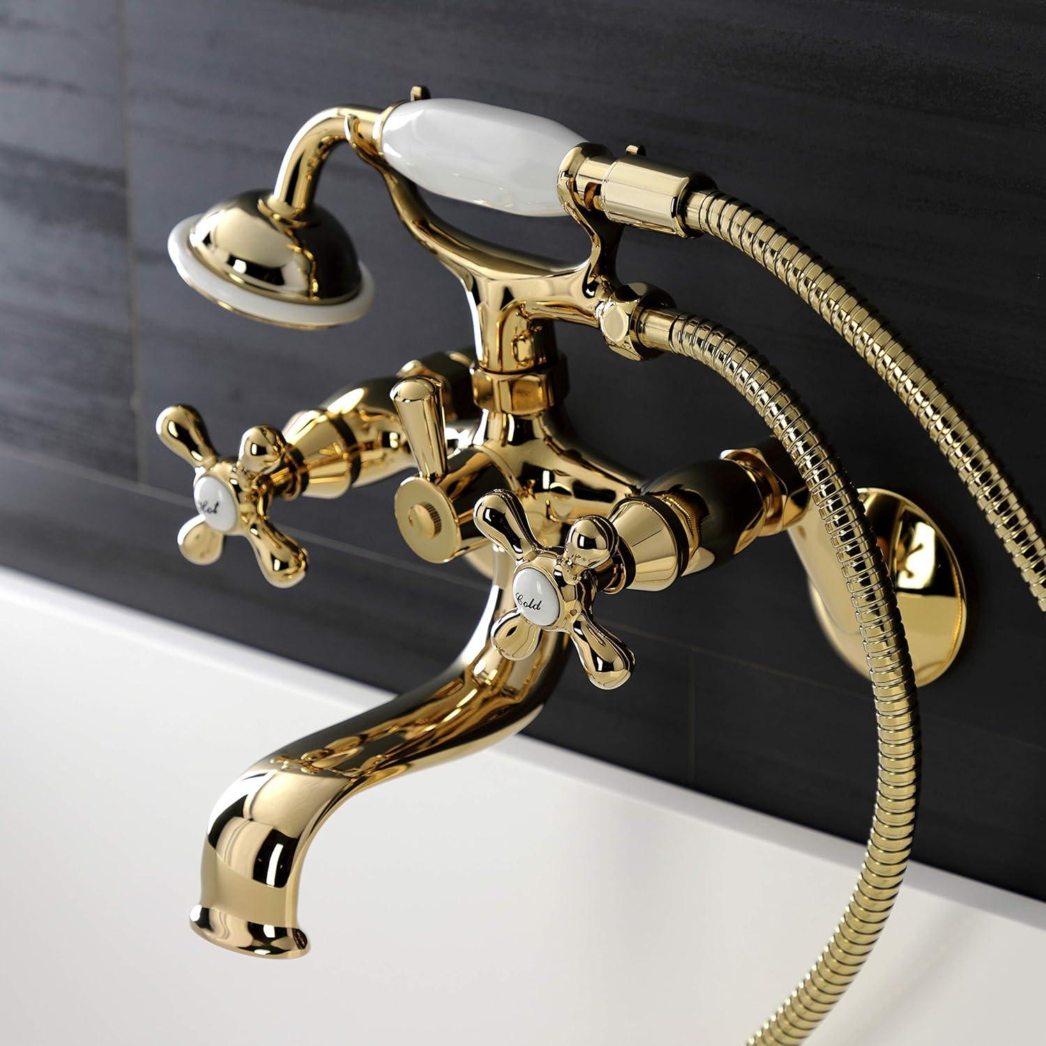 Kingston Brass Kingston Two-Handle Clawfoot Tub Faucet with Hand Shower