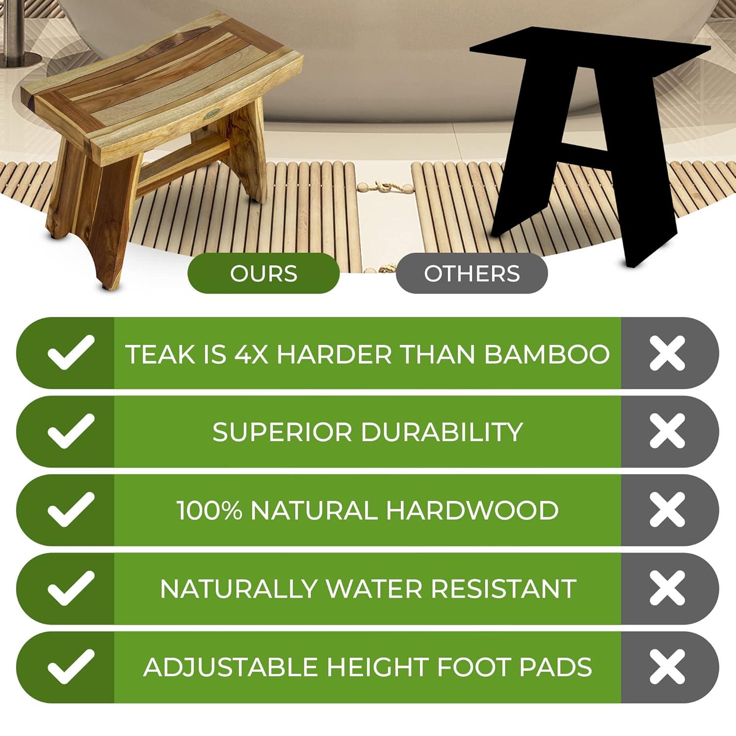 EcoDecors EarthyTeak - Serenity 24'' W Teak Shower Bench