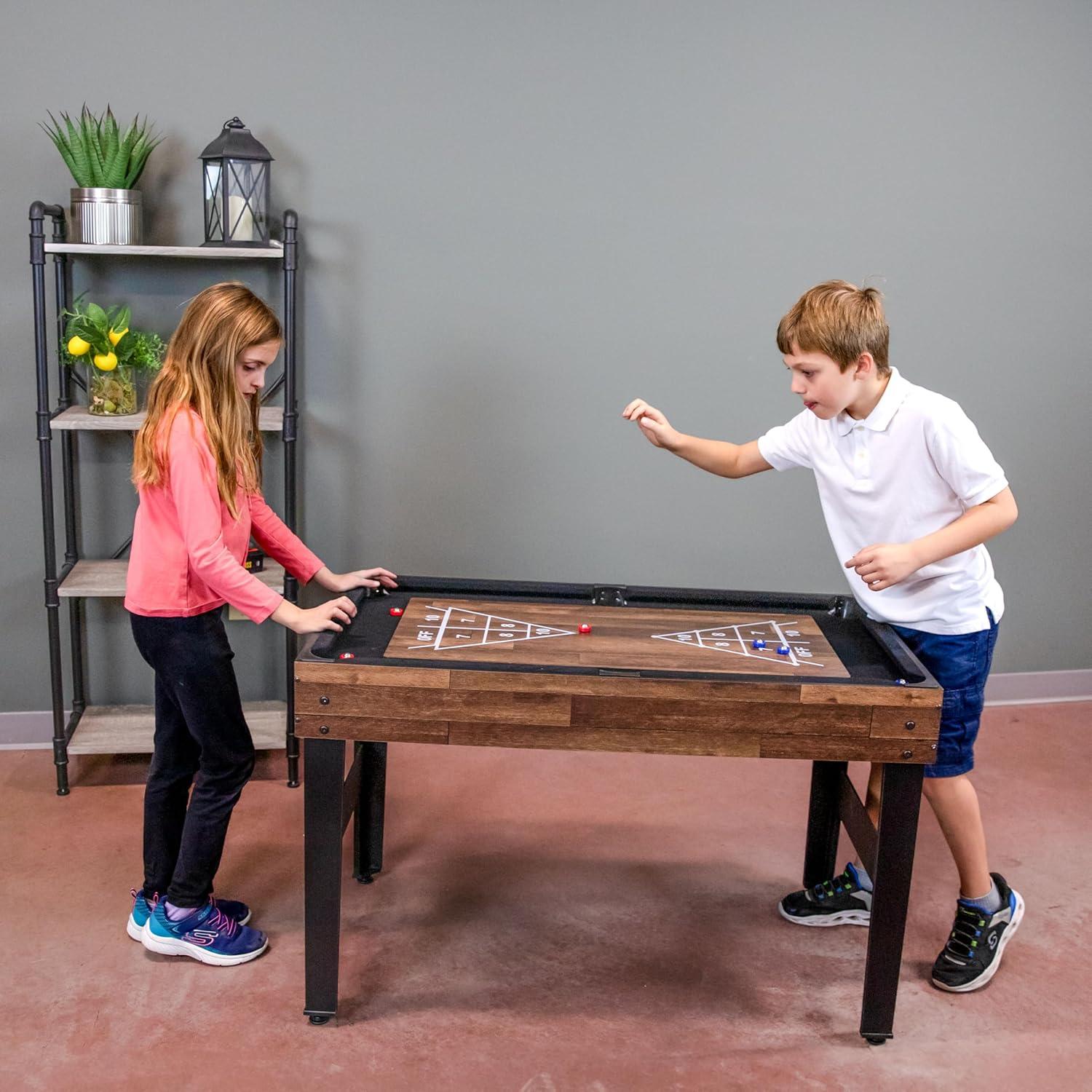 Sunnydaze 10-in-1 Multi-Game Table with Billiards, Foosball, Hockey, Ping Pong, Chess, Checkers, Backgammon, Shuffleboard, Bowling, and Cards - 49.5"