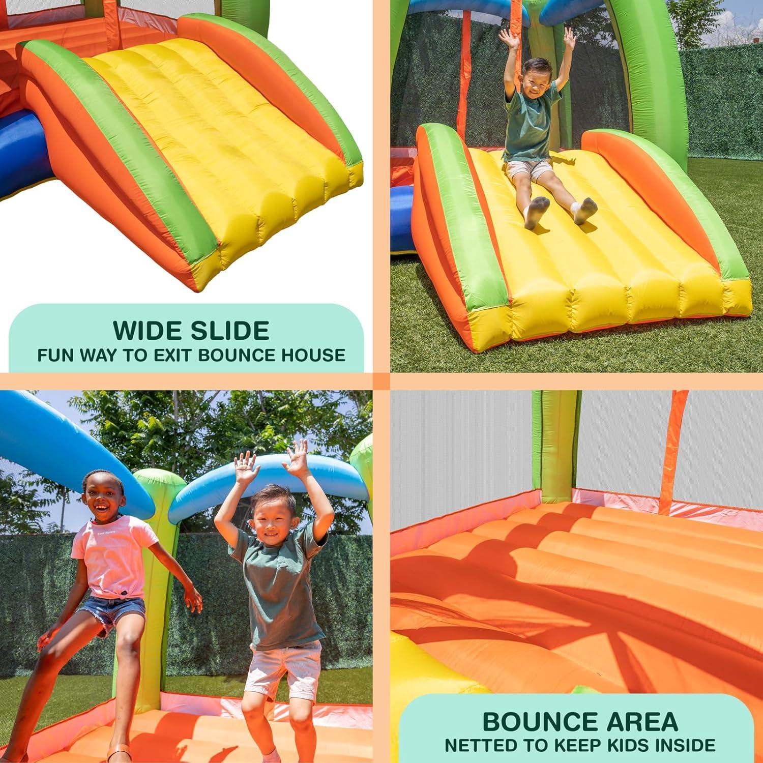 Sportspower My 1st Jump 'n Play, 12 feet Inflatable Bounce House with Lifetime Warranty on Blower, Great for Kids Aged 3-8