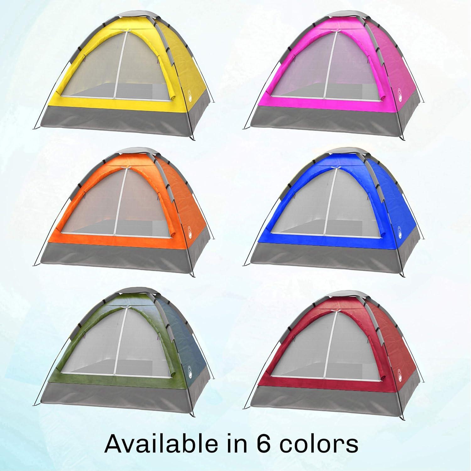 Pink 2-Person Dome Camping Tent with Carry Bag