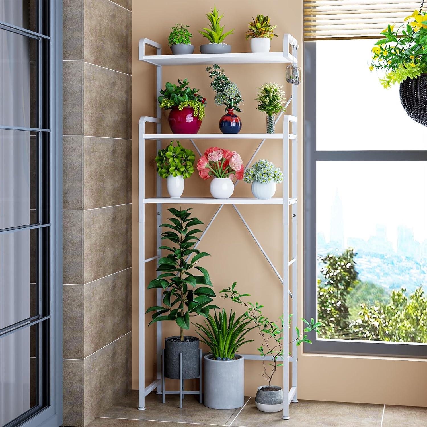 White Metal and Particleboard Over-the-Toilet Storage Rack