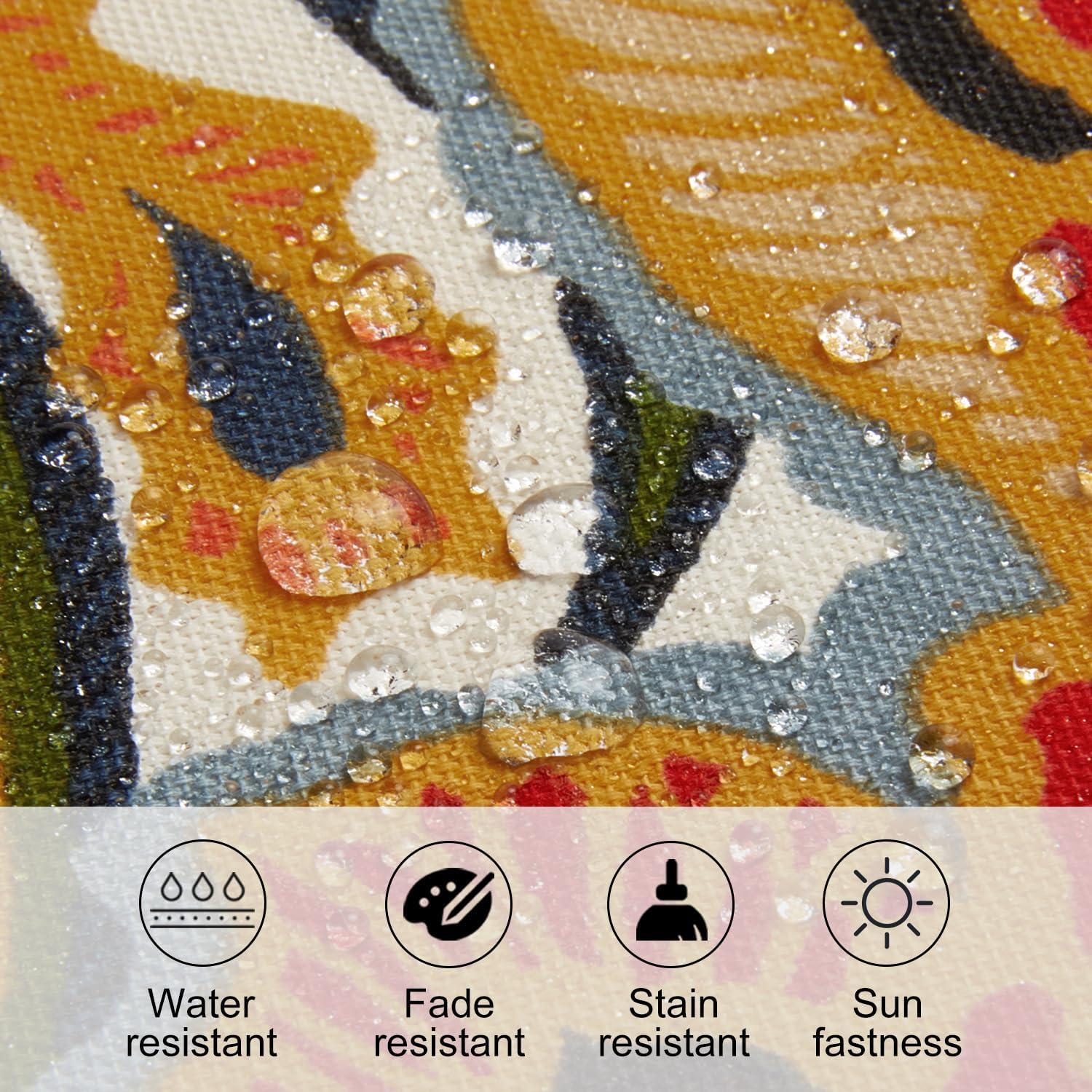 LOVTEX Outdoor Chair Cushions Set of 4, Waterproof Patio Chair Cushions with Ties, 18.5 x 16 x 3 inch, Khaki