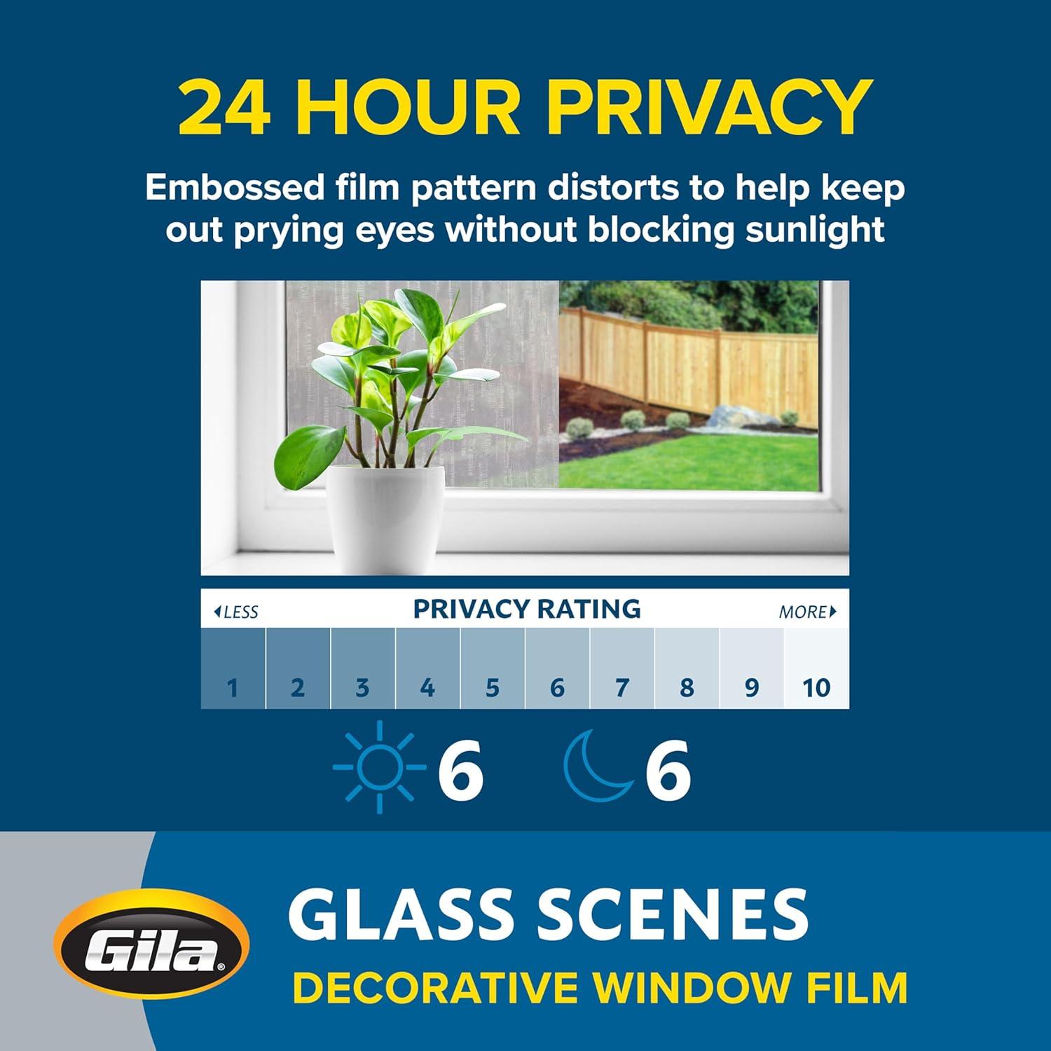 Gila® Glass Scenes Ice Forest Decorative Residential Window Film No Glue No Adhesive Static Cling DIY 3ft x 6.5ft (36in x 78in) (19.5 sq ft)