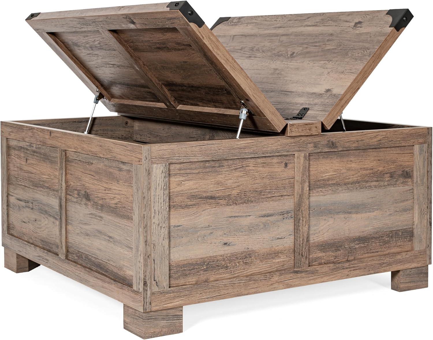 Taylor & Logan Willard Modern Farmhouse Coffee Table: Lift-Top, Engineered Wood, Lockable Hinges