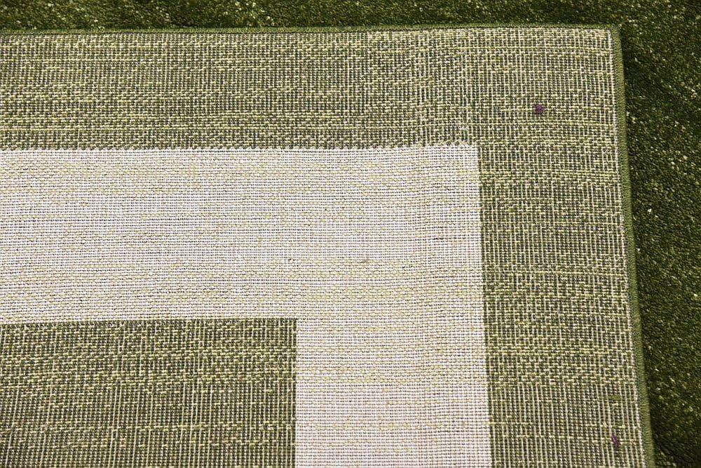 Easy-Care Tufted Green Synthetic 7' x 10' Rectangular Area Rug