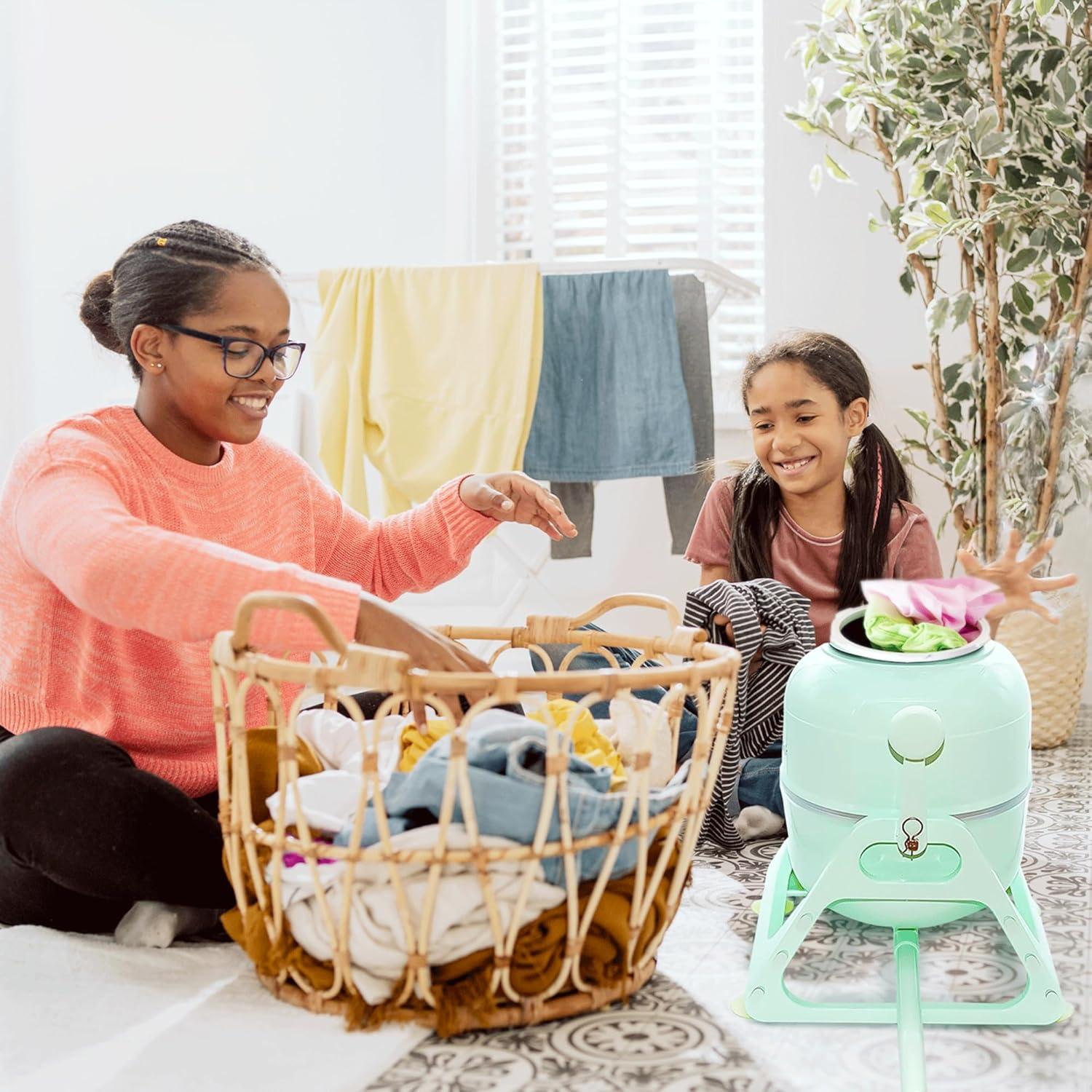 The Laundry Alternative Wonder Wash Retro Portable Mini Washing Machine, Blue