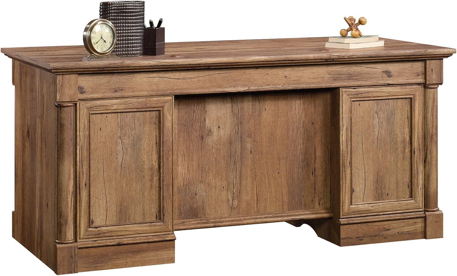 Sauder Palladia Executive Desk, Vintage Oak Finish