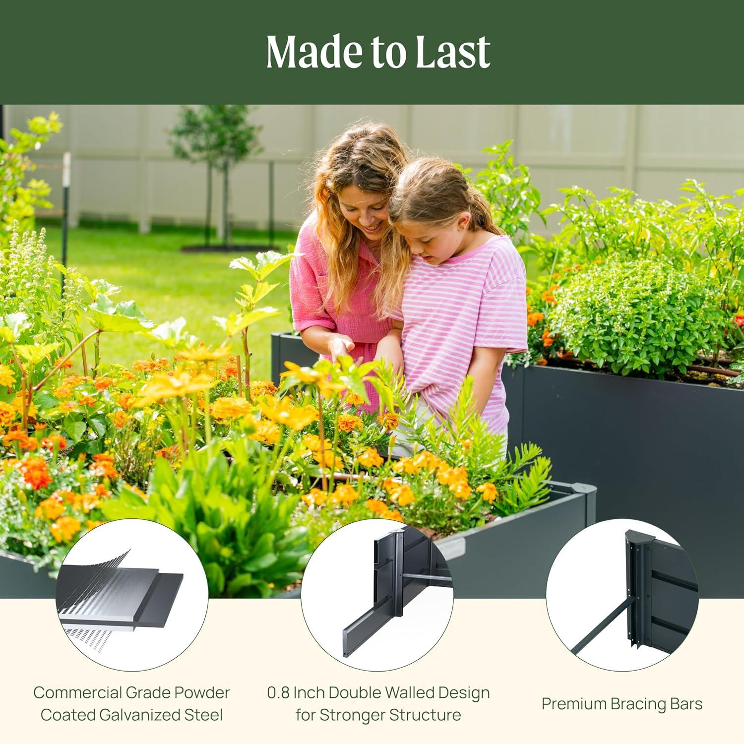 Vego Garden Metal Outdoor L Shape Planter Box