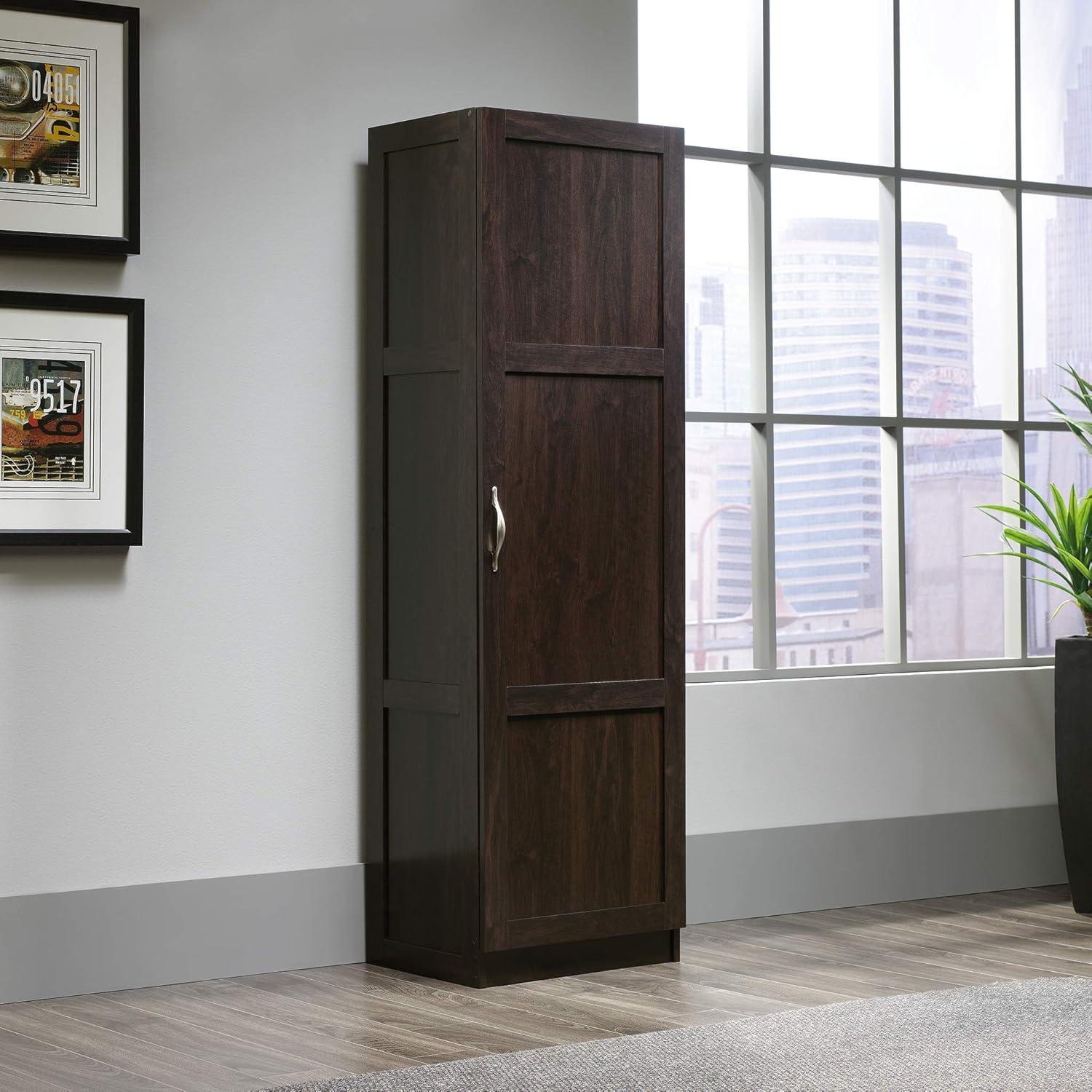 Sauder 60"H Raised Panel Doors Storage Pantry, Cinnamon Cherry Finish