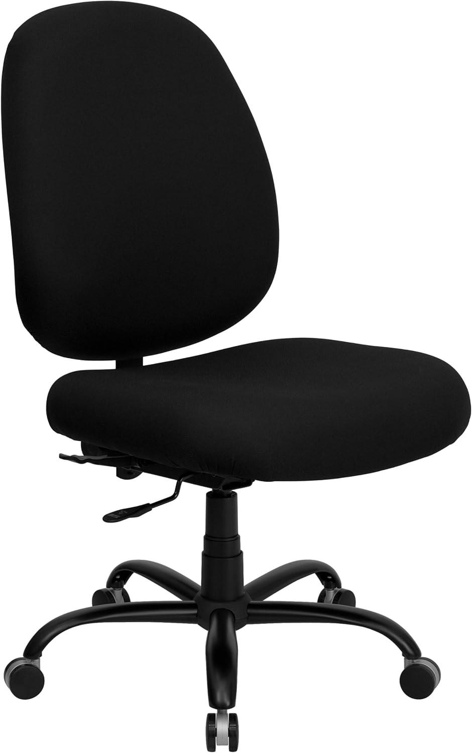 BizChair Big & Tall 400 lb. Rated High Back Black Fabric Executive Swivel Ergonomic Office Chair with Adjustable Back