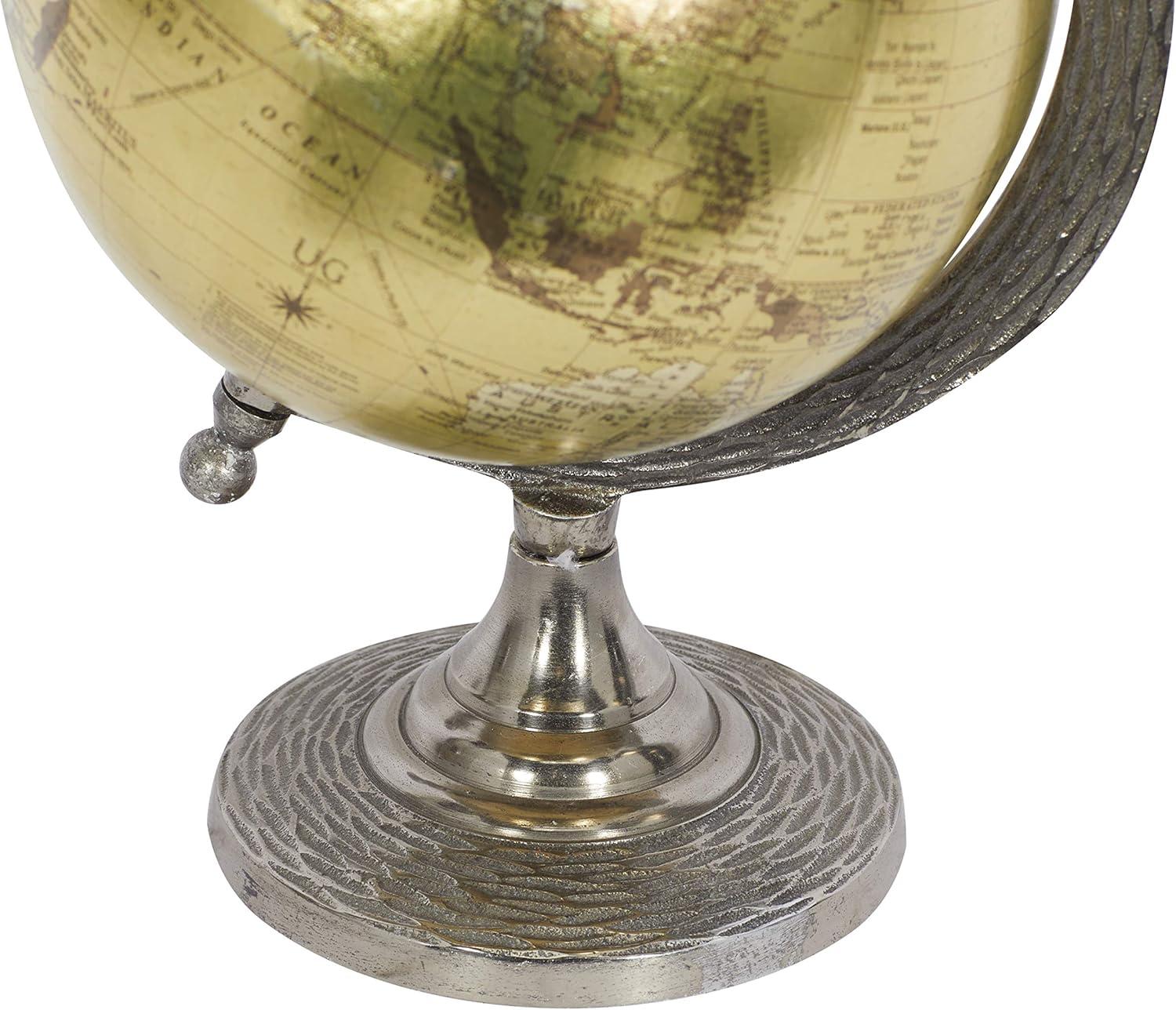 Elegant Traditional Brown Aluminum Globe, 7" x 10"