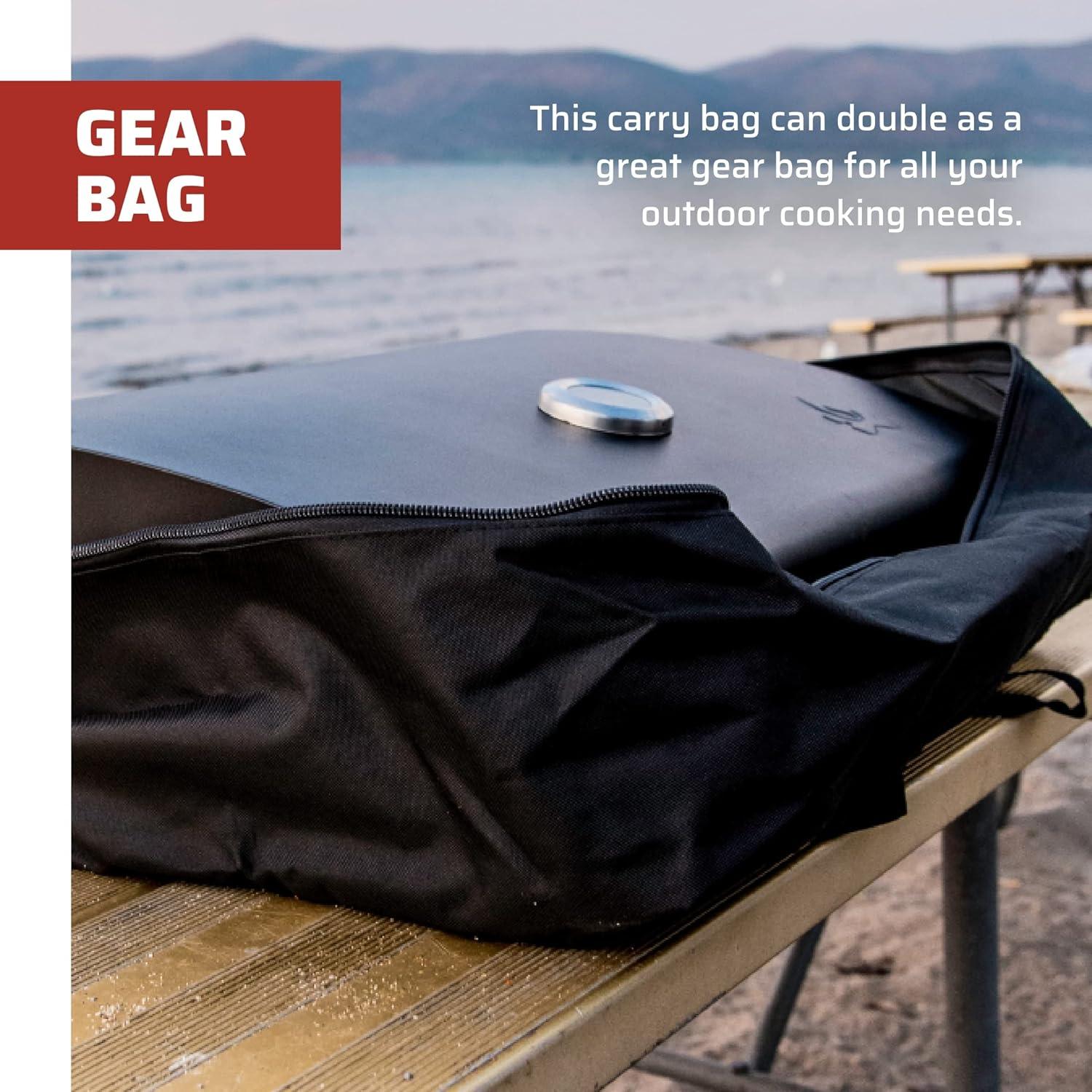 Black Nylon Weather-Resistant Barbecue Box Carry Bag