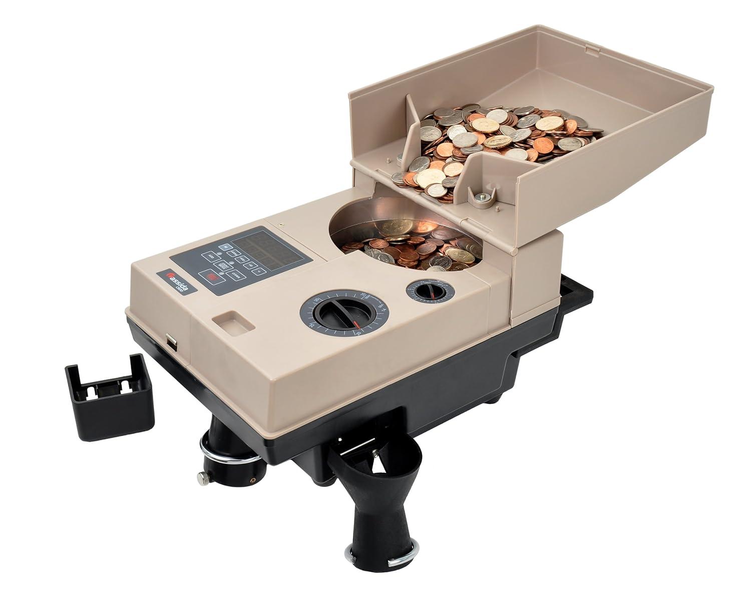 Cassida C500 Coin Counter/Sorter with a 2000 Coins Per Minute | Large Hopper Capacity with 4000 coins