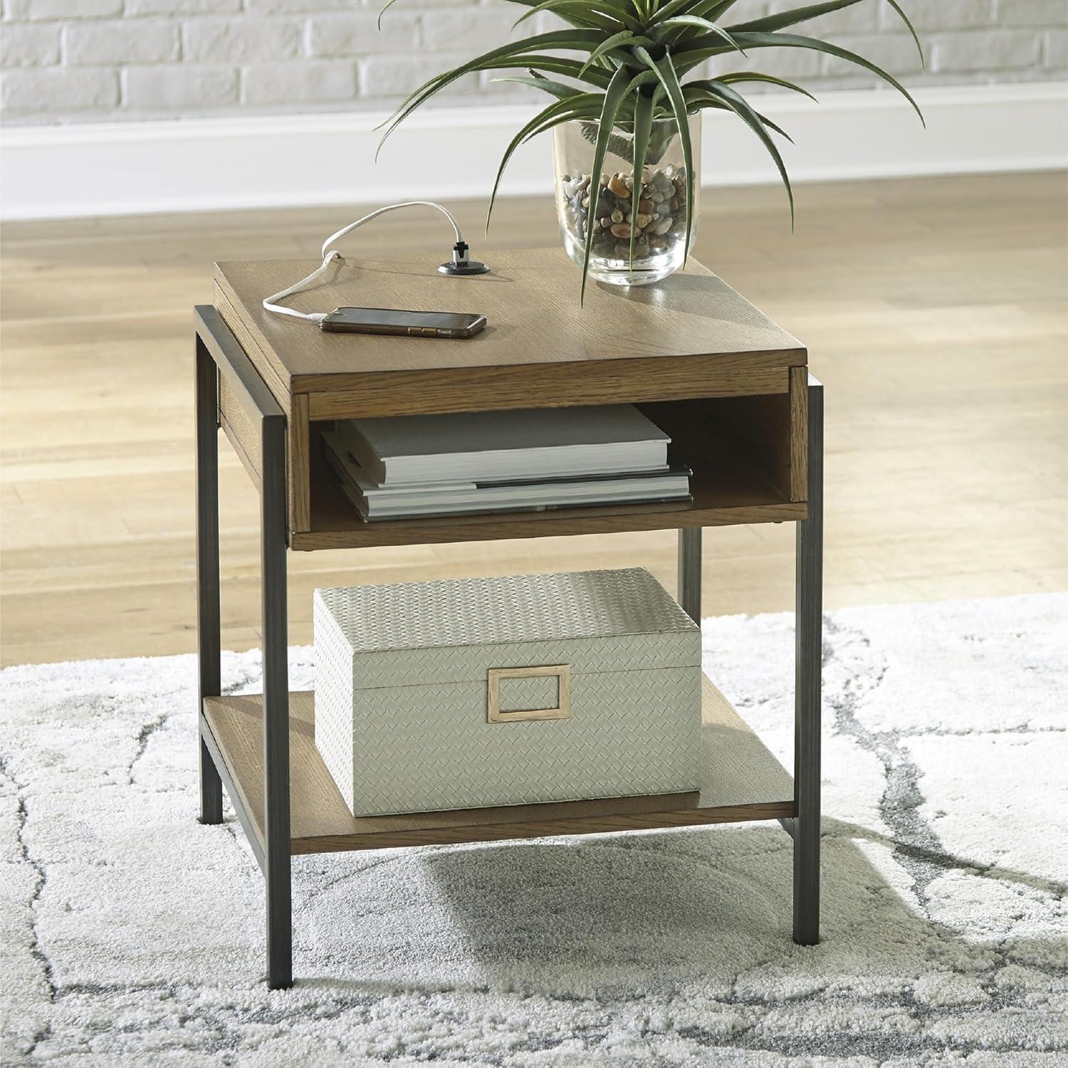 Signature Design by Ashley Contemporary Fridley End Table  Brown/Black