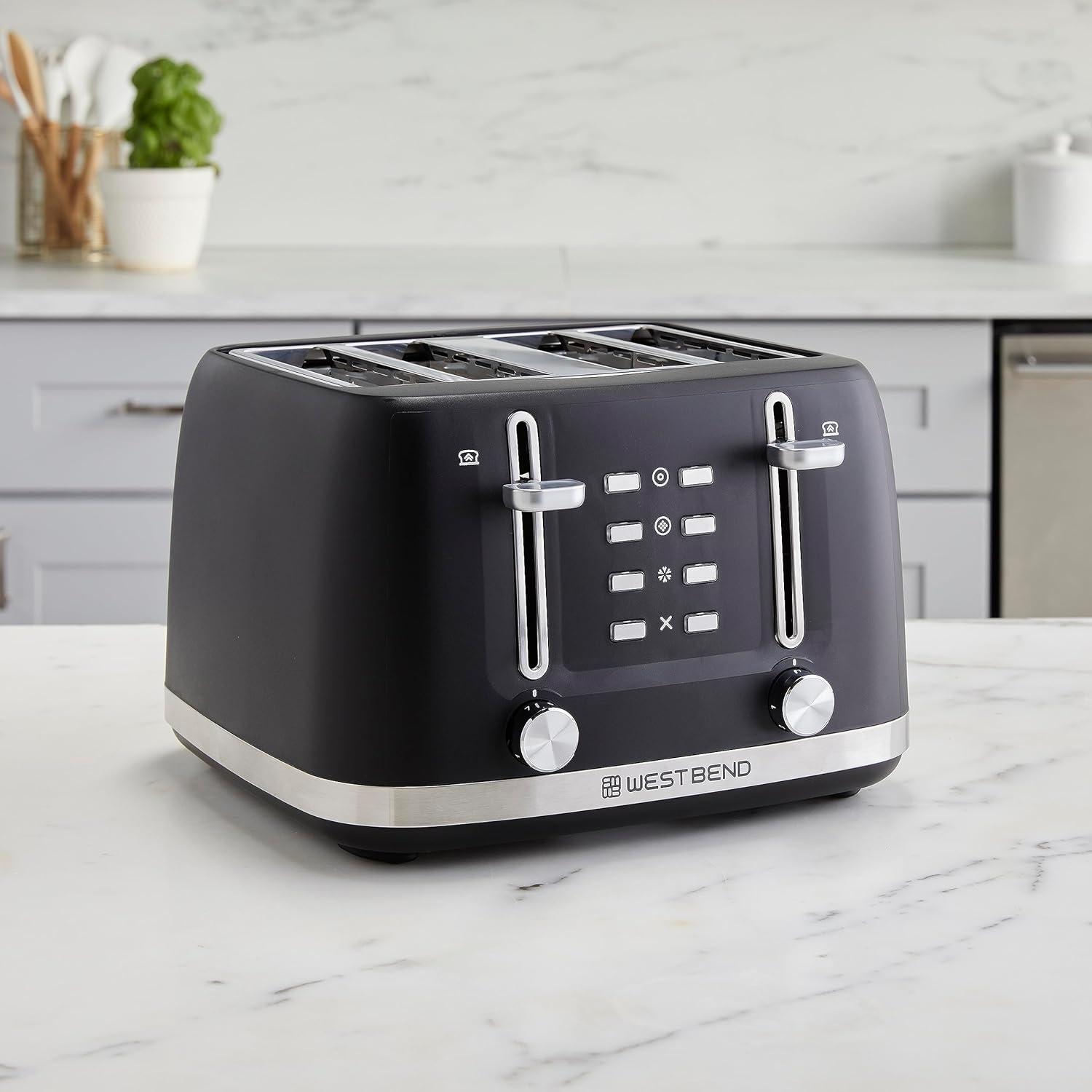 Toaster 4 Slice Extra-Wide and Deep Slots with 3 Functions and 7 Shade Settings Manual Lift Lever and Auto-Shut Off, 1500-Watts, Black