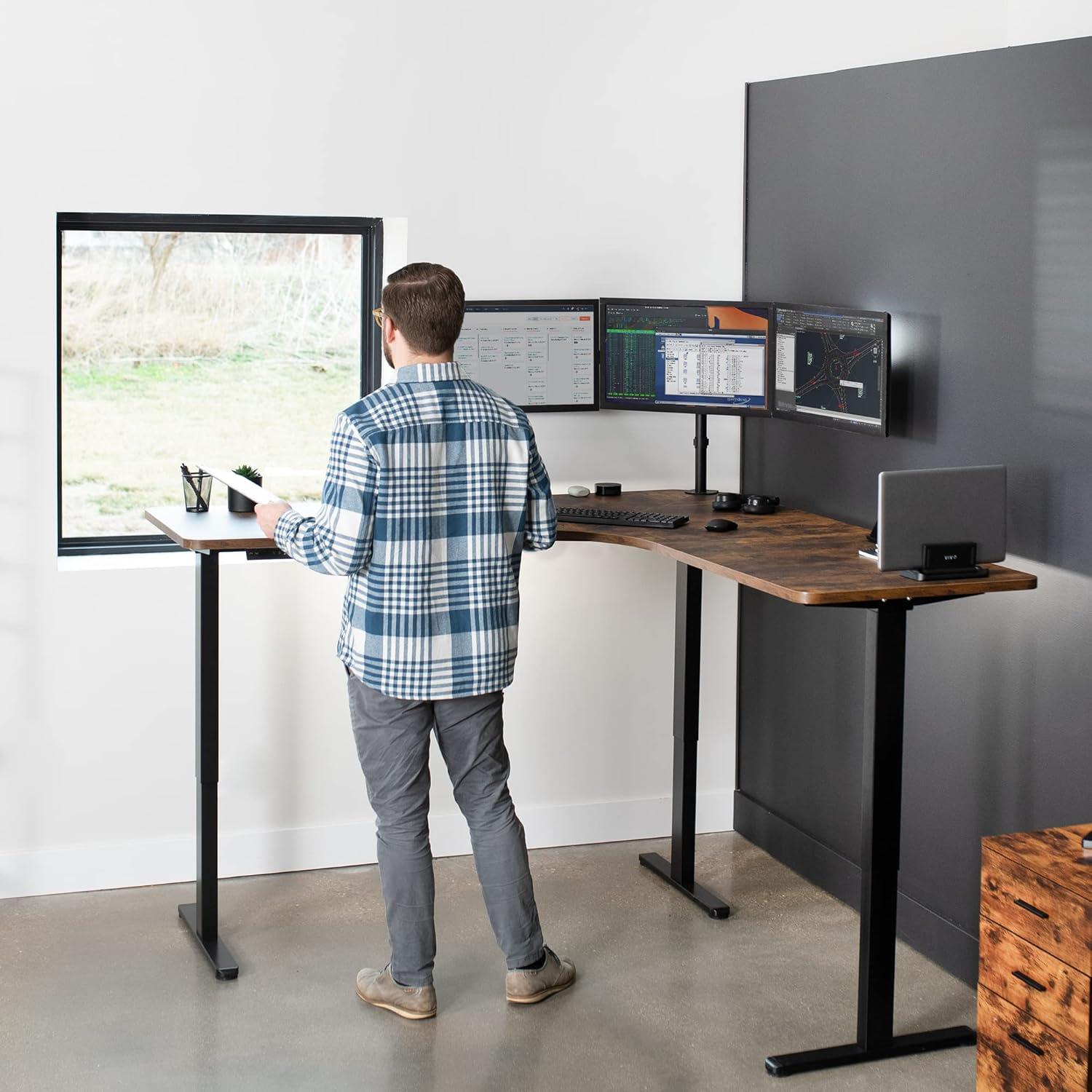 Vivo VIVO Electric 71" x 71" Curved Corner Stand Up Desk (E3CB2 Series)