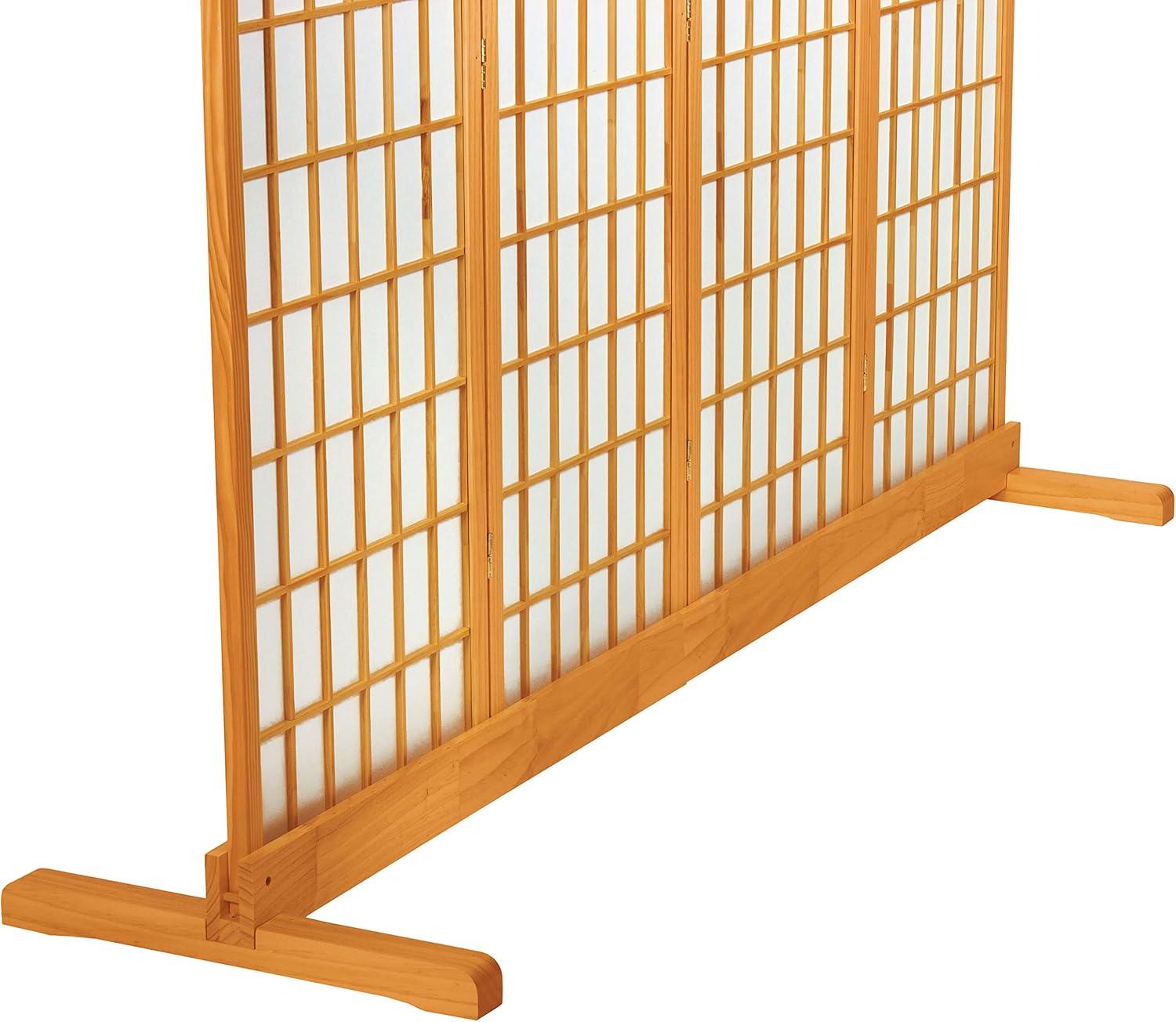 Room Divider Stand Honey 4 Panel