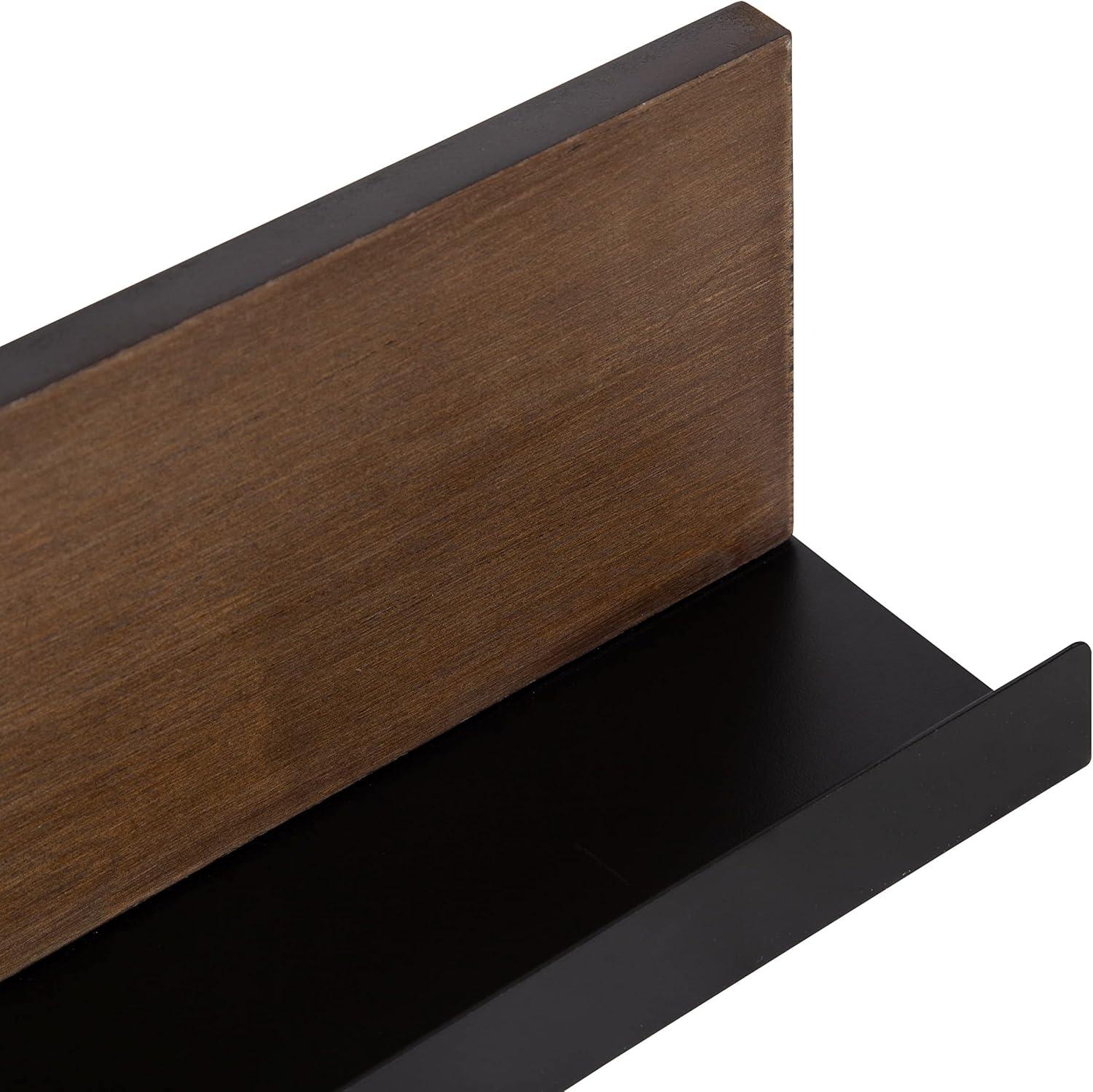 Kate and Laurel Ubbard Rectangle MDF Floating Shelf, 30x4, Walnut Brown