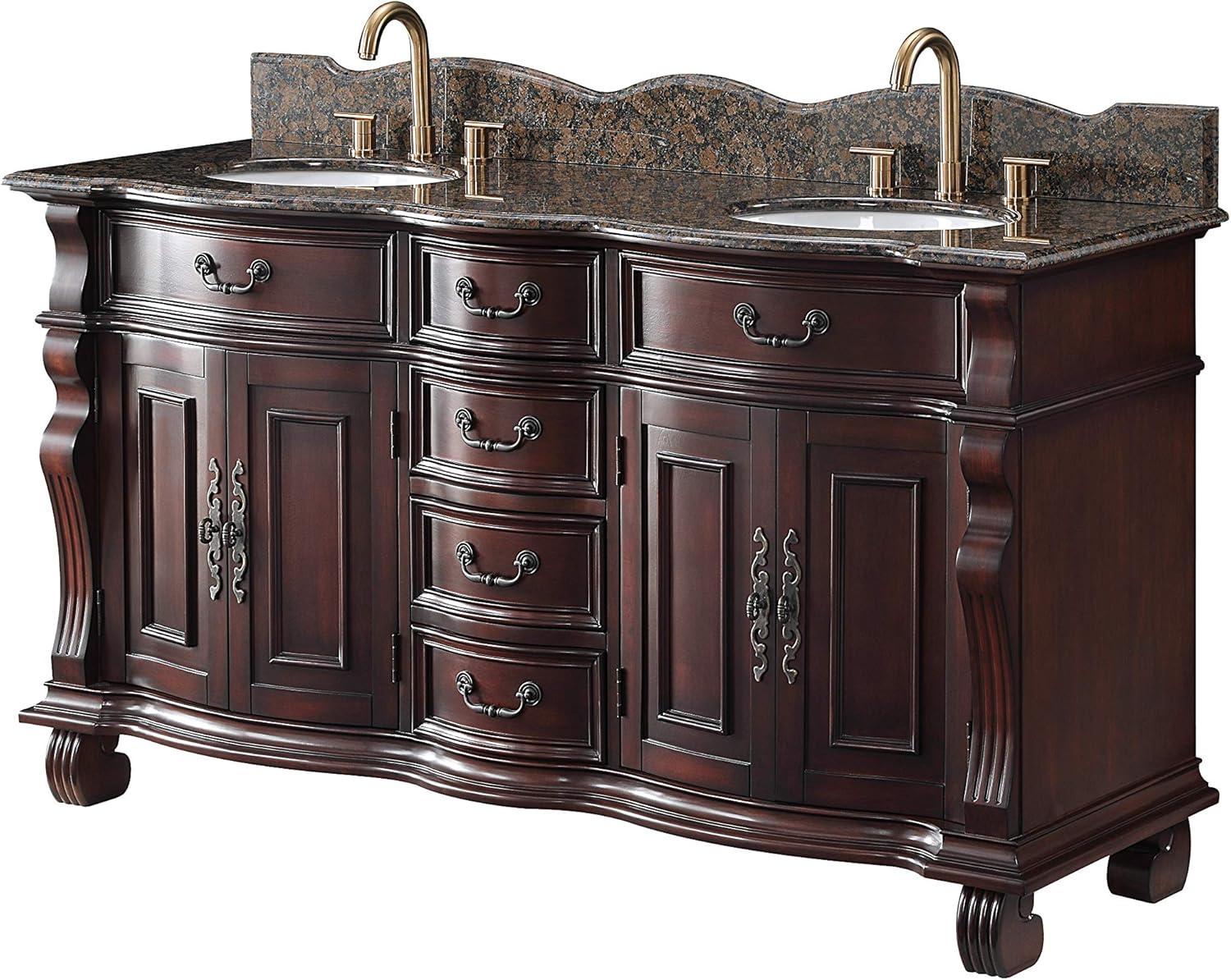 64" Timeless Classic style Hopkinton Double Sink Bathroom Vanity