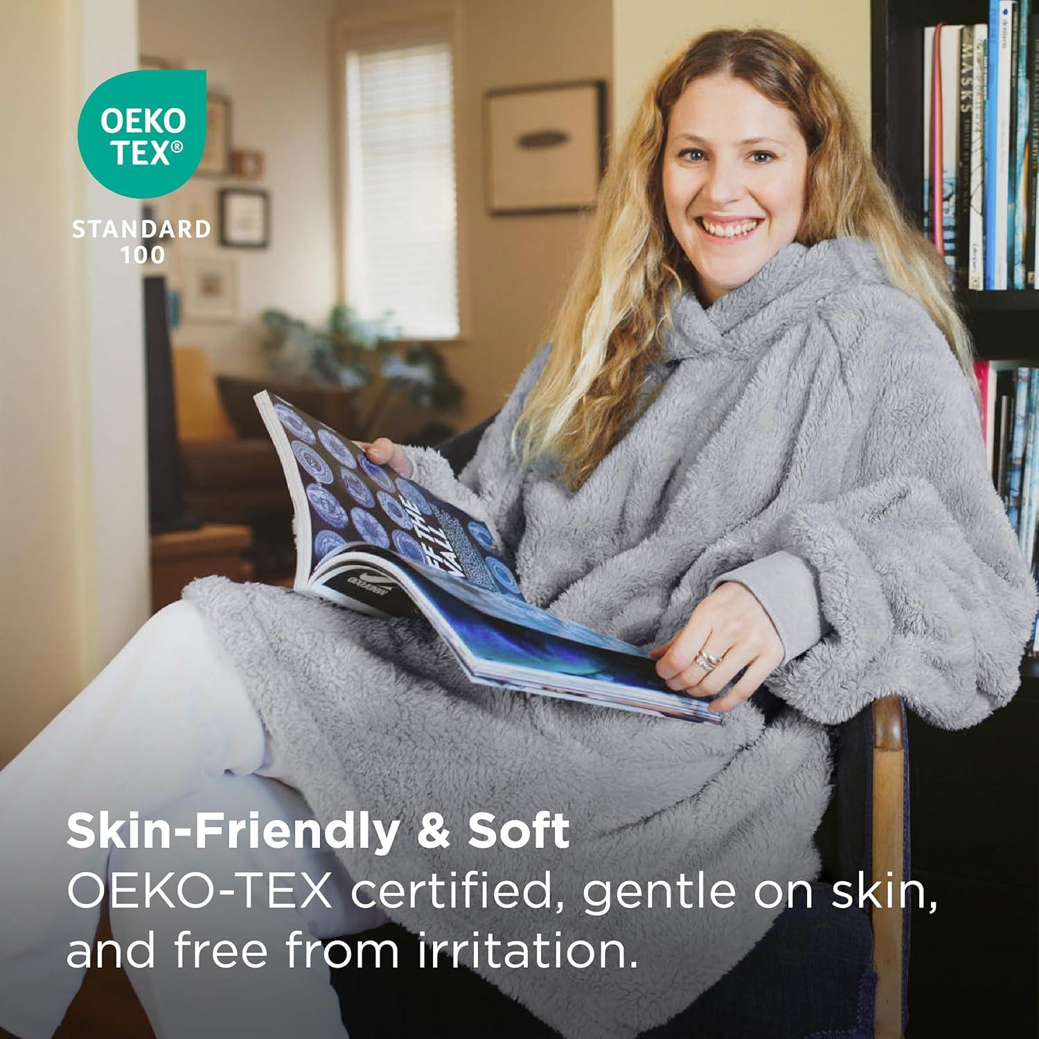 Bedsure Bedsure Wearable Blanket Hoodie Gifts For Women - Cozy Sherpa Hoodie Blanket For Adult Men, Warm Hooded Blanket Sweatshirt