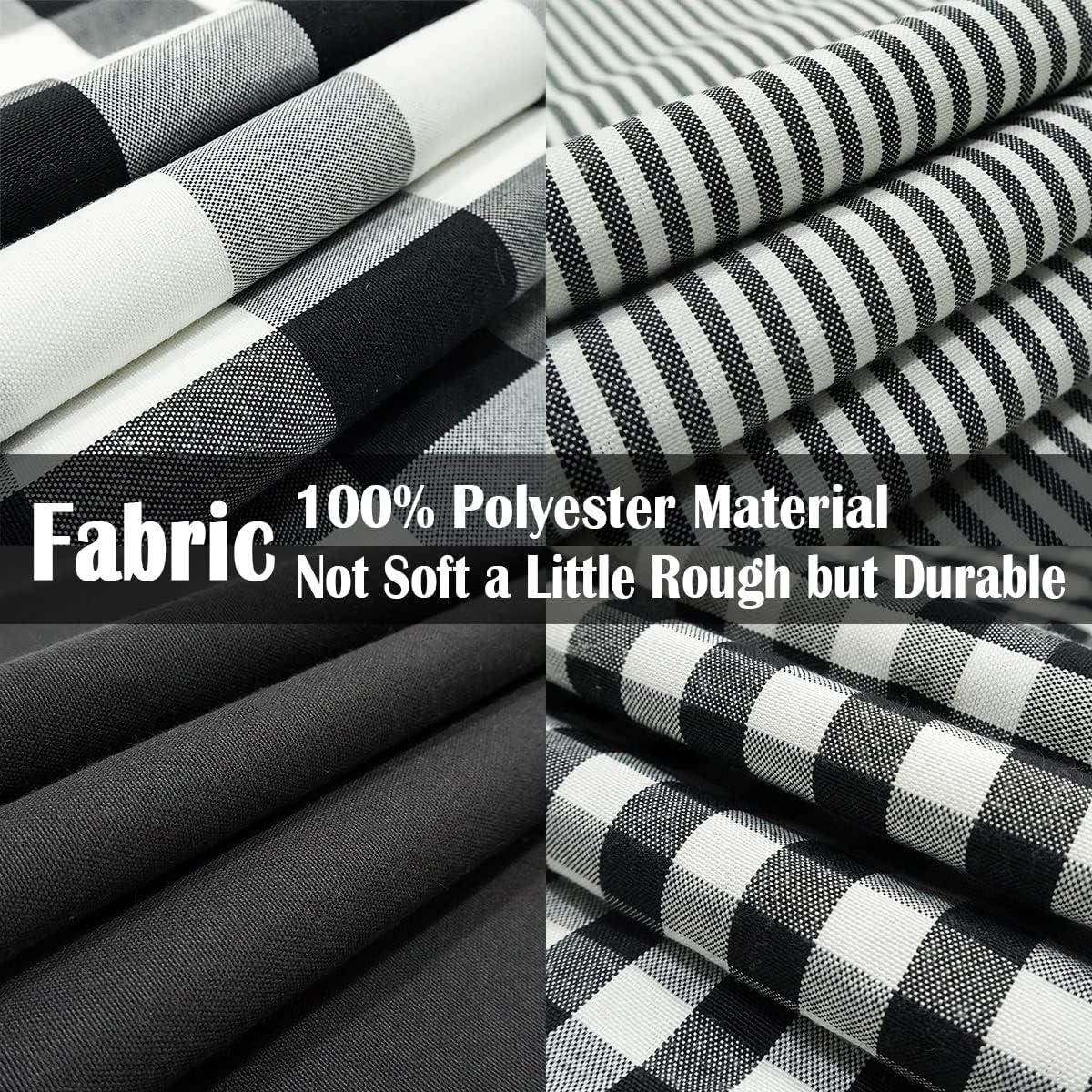 Black and White Buffalo Plaid Polyester Outdoor Pillow Covers Set