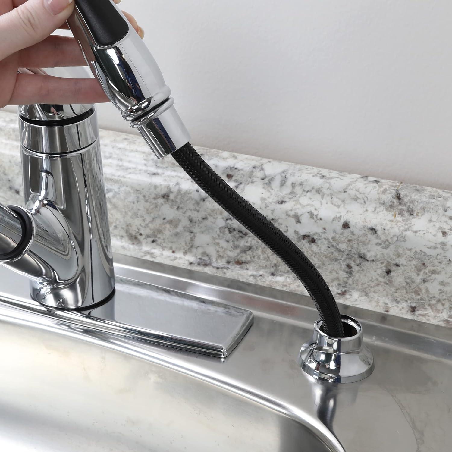 Universal Black Braided PVC Faucet Sprayer Hose, 48 Inch