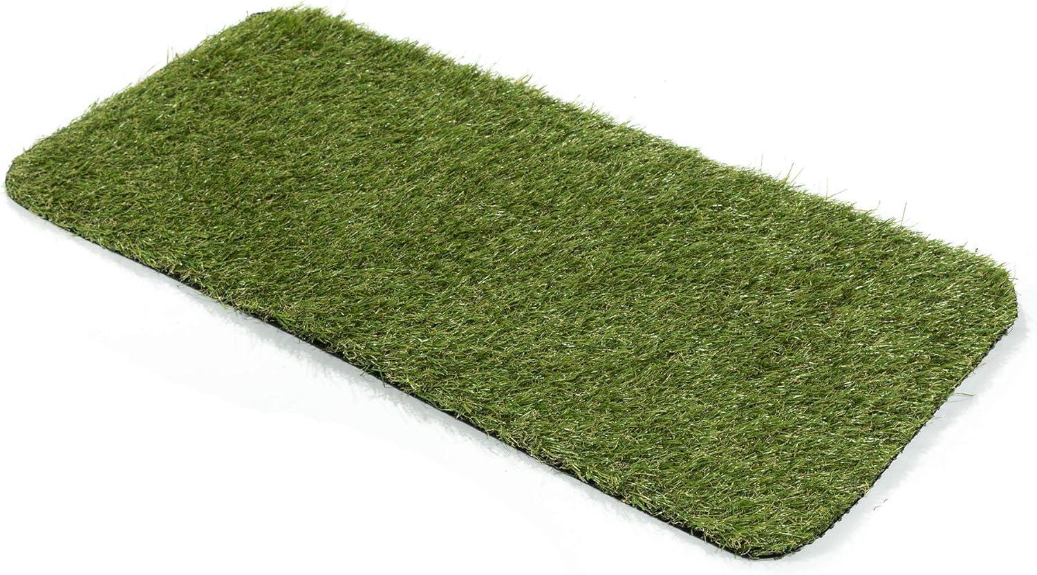 Ottomanson Pet Training Non-Slip Indoor/Outdoor Tray with Reusable Grass Pad