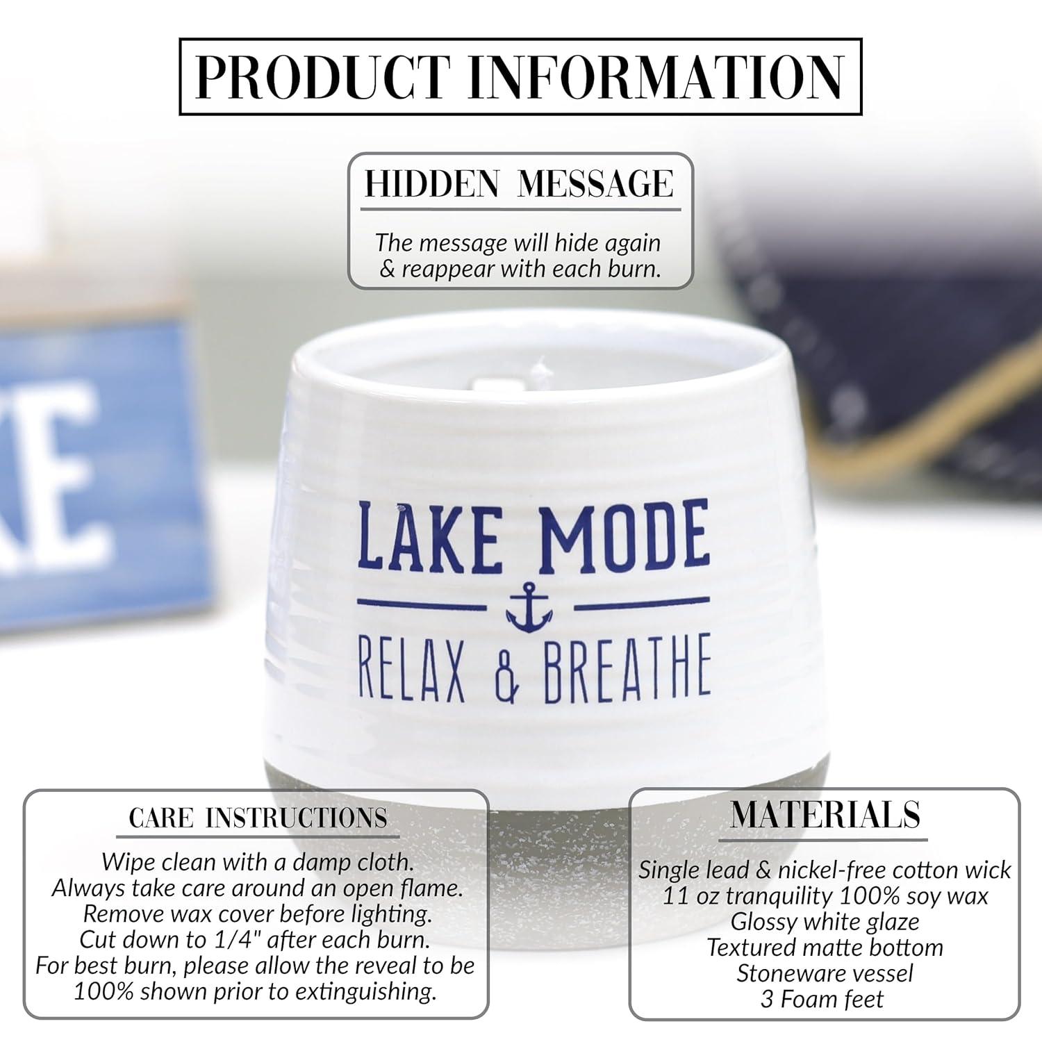 Pavilion - Lake Mode - 11 oz Wax Reveal Secret Surprise Message Single-Wick Jasmine Scented Candle Lake Boat Lover Friend Gift Cottage Water Front Housewarming Present