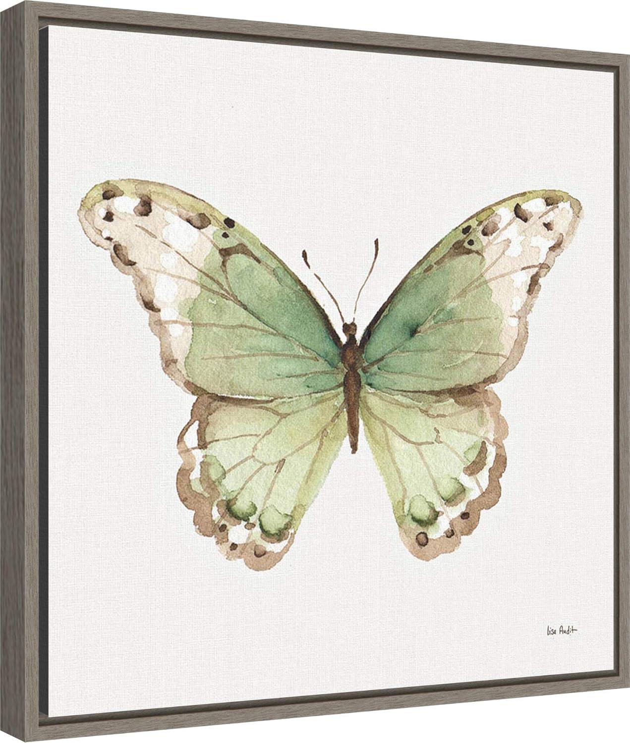 Amanti Art Colorful Breeze XII (Butterfly) by Lisa Audit Canvas Wall Art Print Framed 16-in. x 16-in.