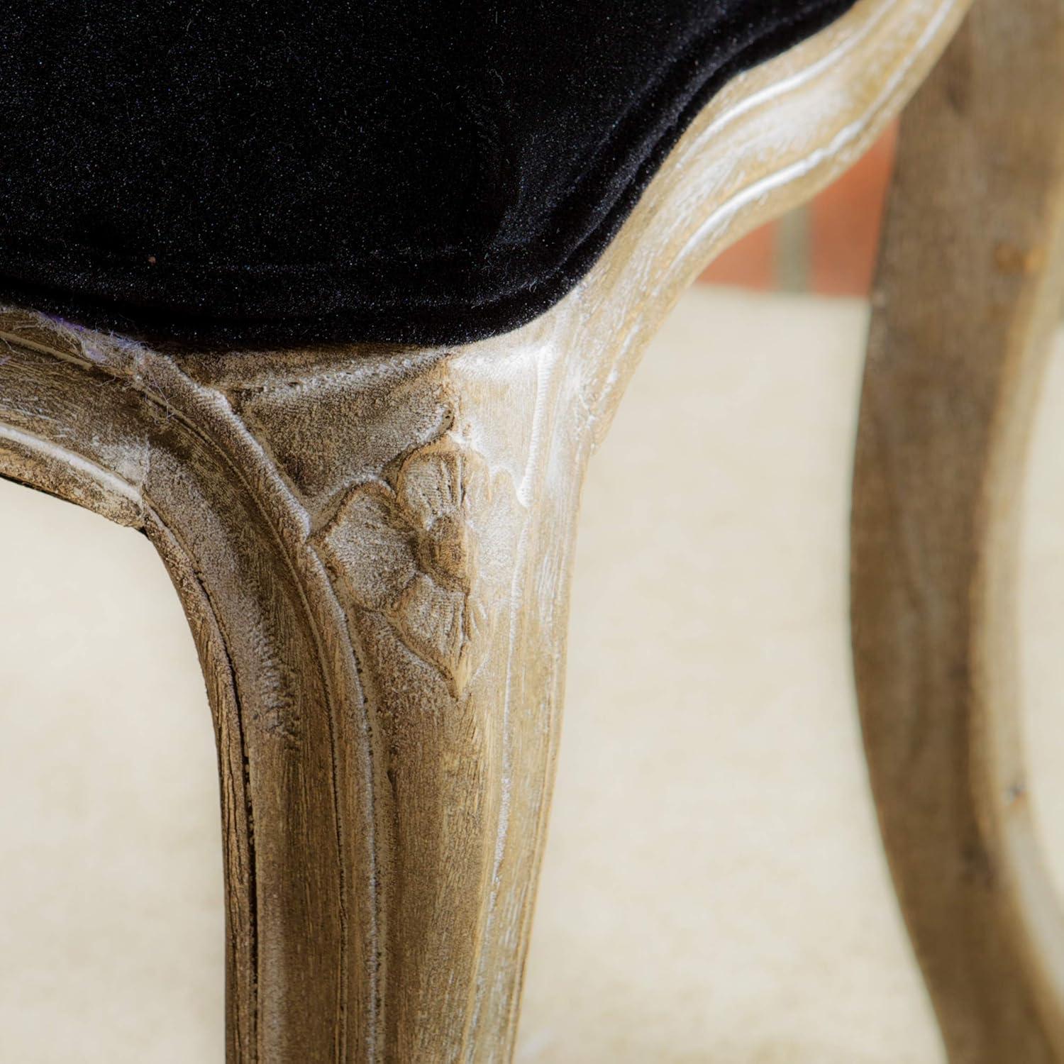 Tufted Black Velvet Bench - Christopher Knight Home: Rubberwood Frame, Cushioned, for Living Room & Bedroom