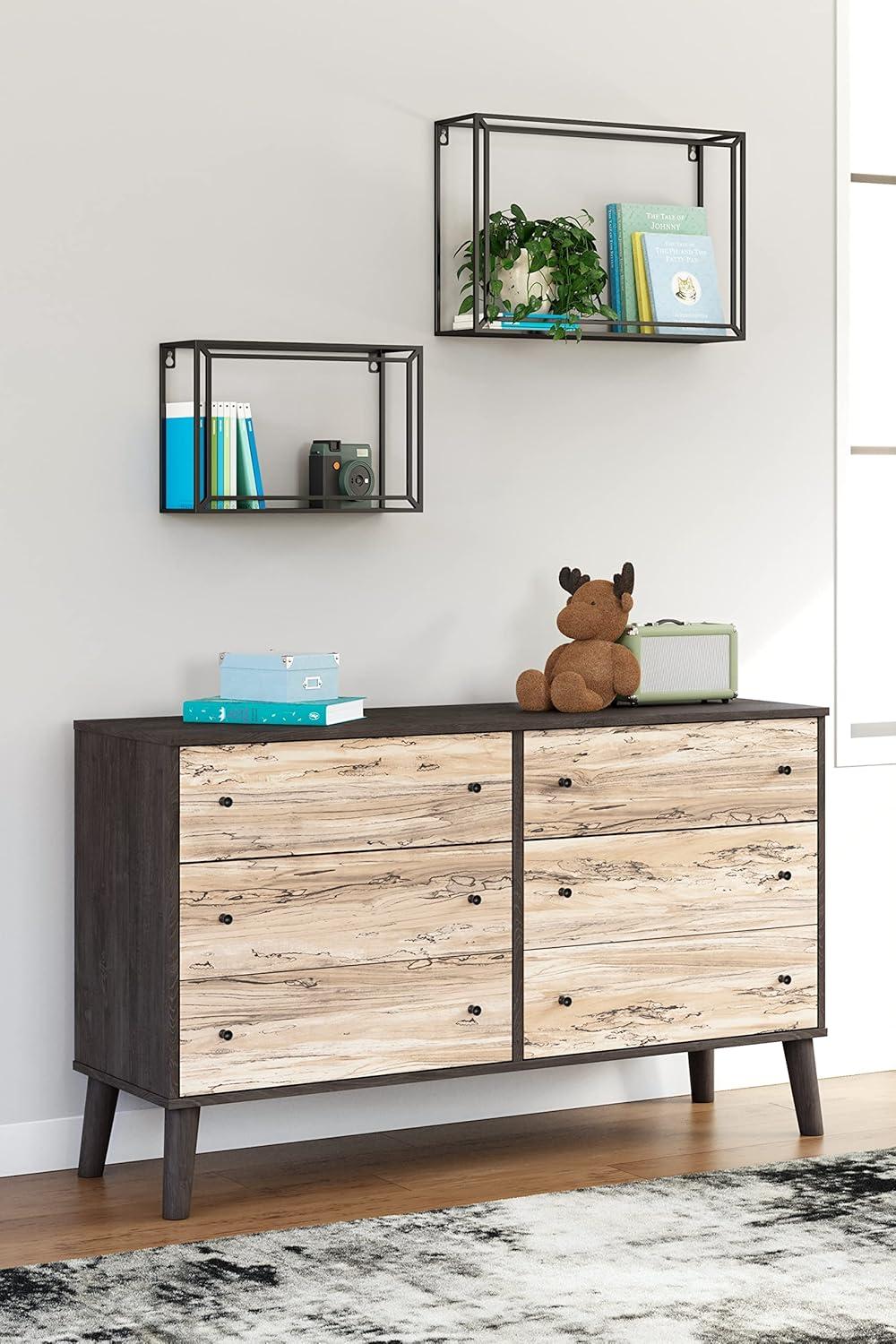 Signature Design by Ashley Contemporary Piperton Dresser, Two-tone Brown/Black