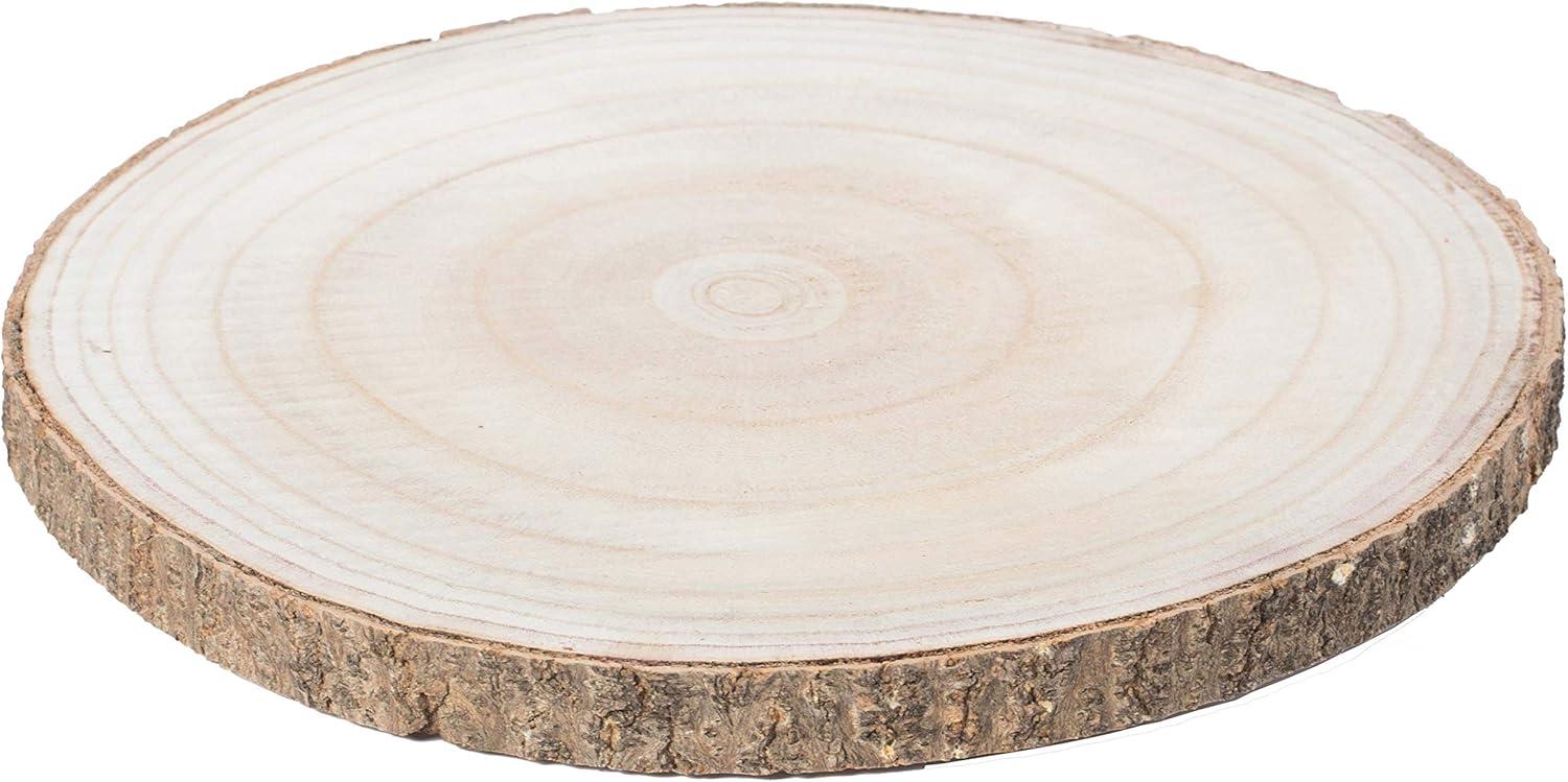 Vintiquewise Barky Natural Wood Slabs Rustic Ornament Slice Tray Table Charger - Approximately 14 Inch Dia