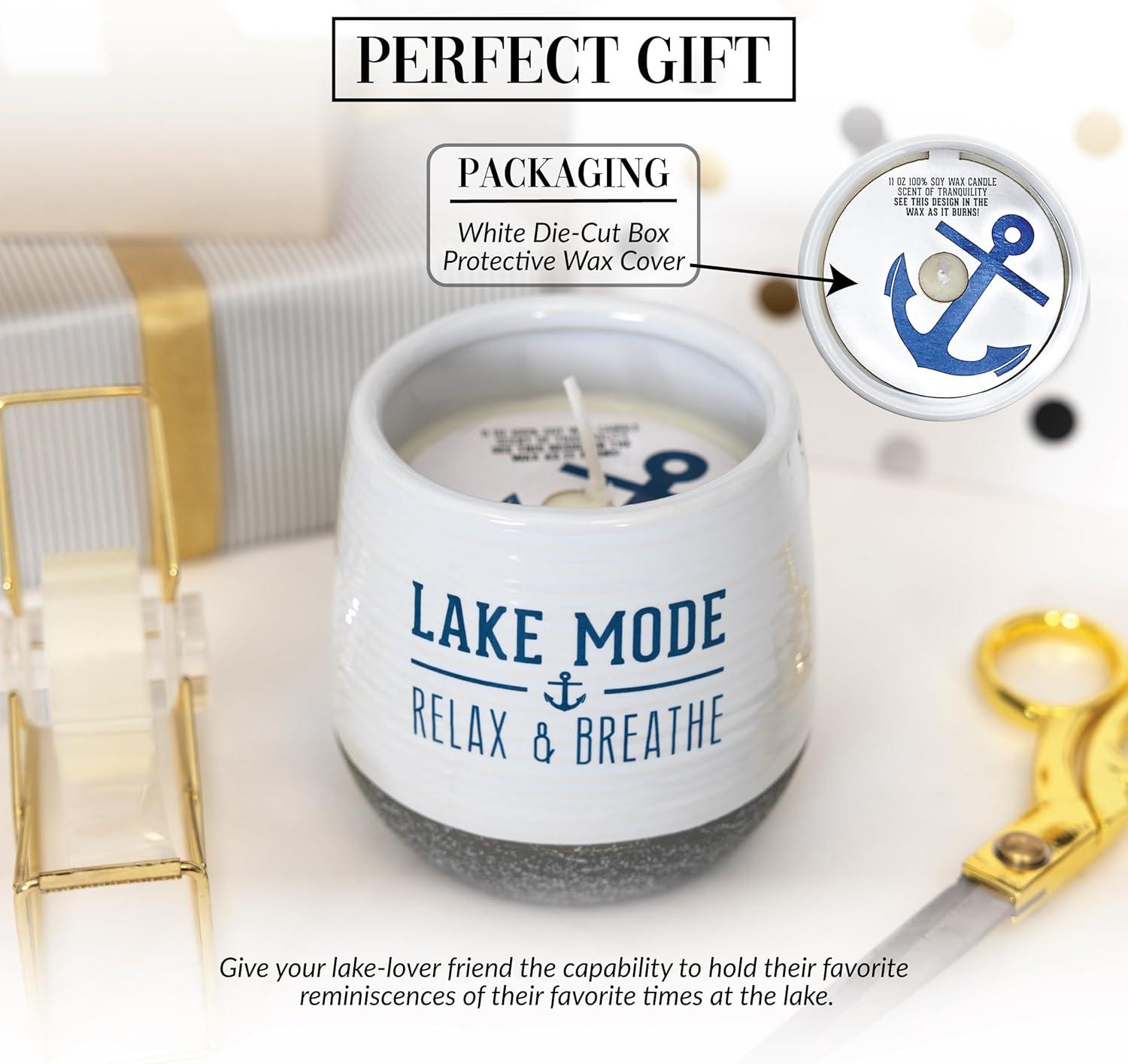 Pavilion - Lake Mode - 11 oz Wax Reveal Secret Surprise Message Single-Wick Jasmine Scented Candle Lake Boat Lover Friend Gift Cottage Water Front Housewarming Present
