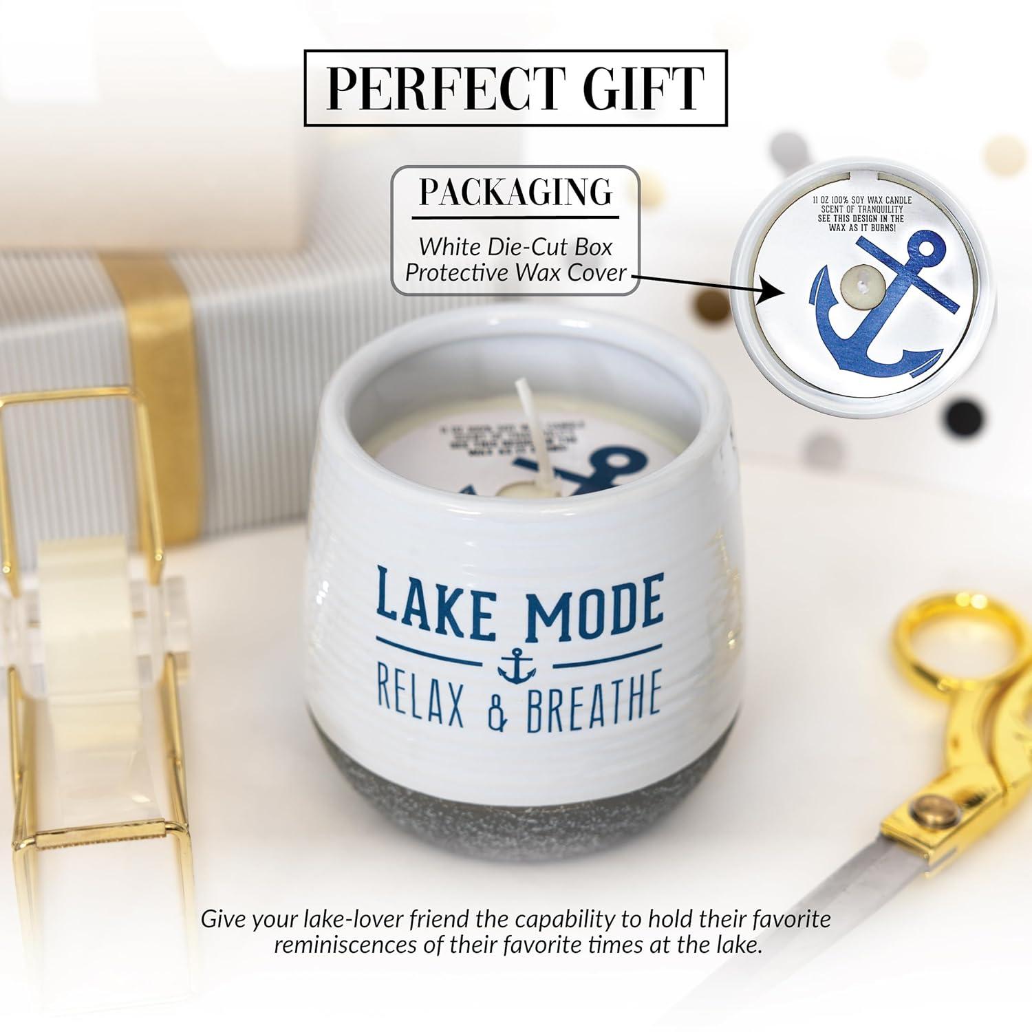 Pavilion - Lake Mode - 11 oz Wax Reveal Secret Surprise Message Single-Wick Jasmine Scented Candle Lake Boat Lover Friend Gift Cottage Water Front Housewarming Present