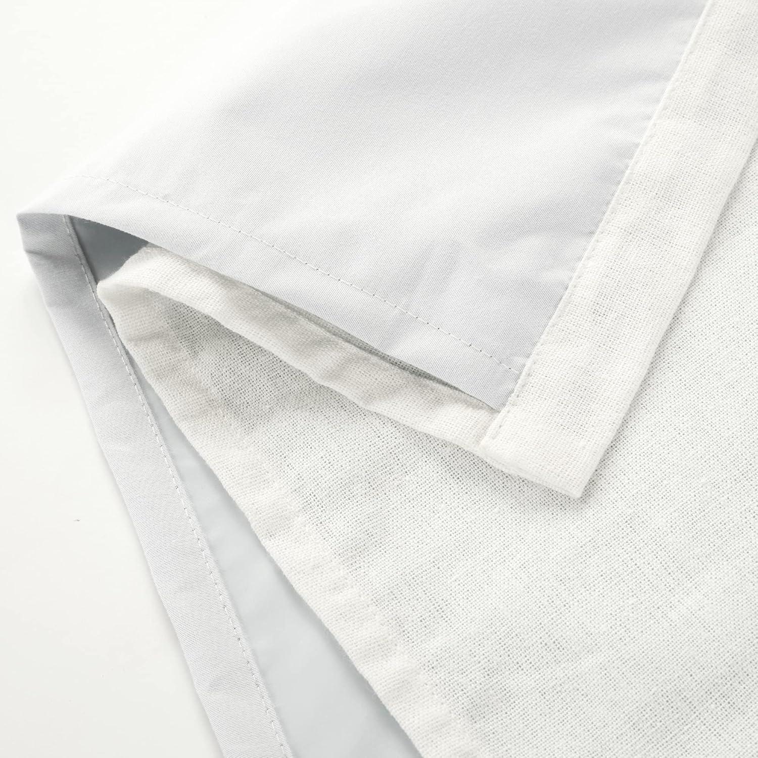 Lush Decor Linen Button Cotton Blend Blackout Curtain Single Panel