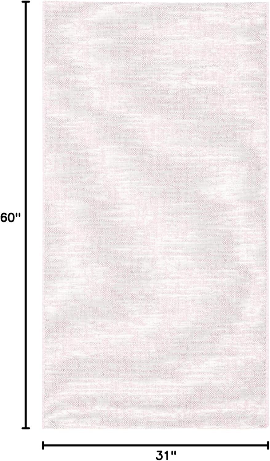 Courtyard CY8452 Power Loomed Indoor and Outdoor Accent Rug - Pink/Ivory - 2'7"x5' - Safavieh
