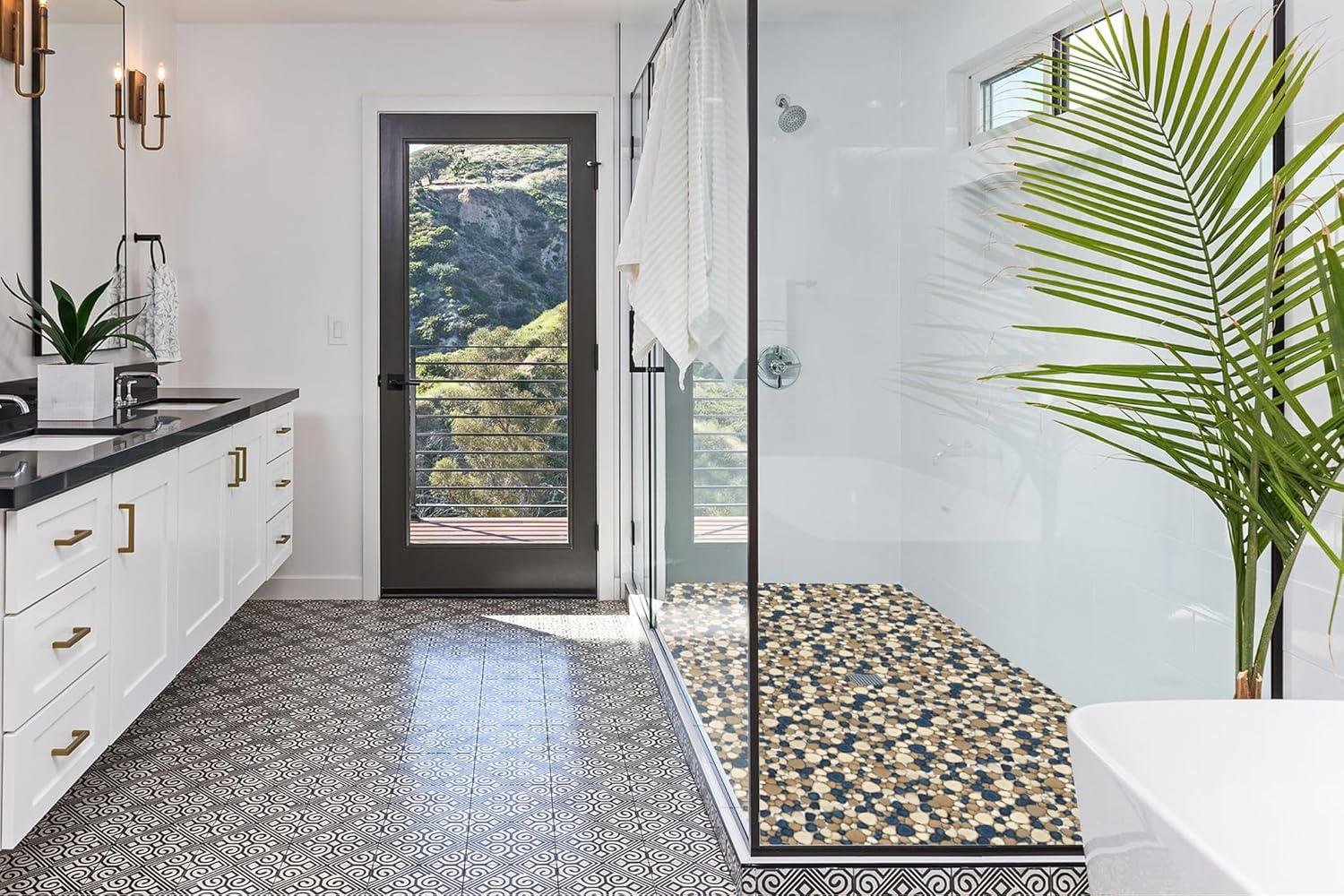 Blue Porcelain Pebbles / Rocks Wall & Floor Tile