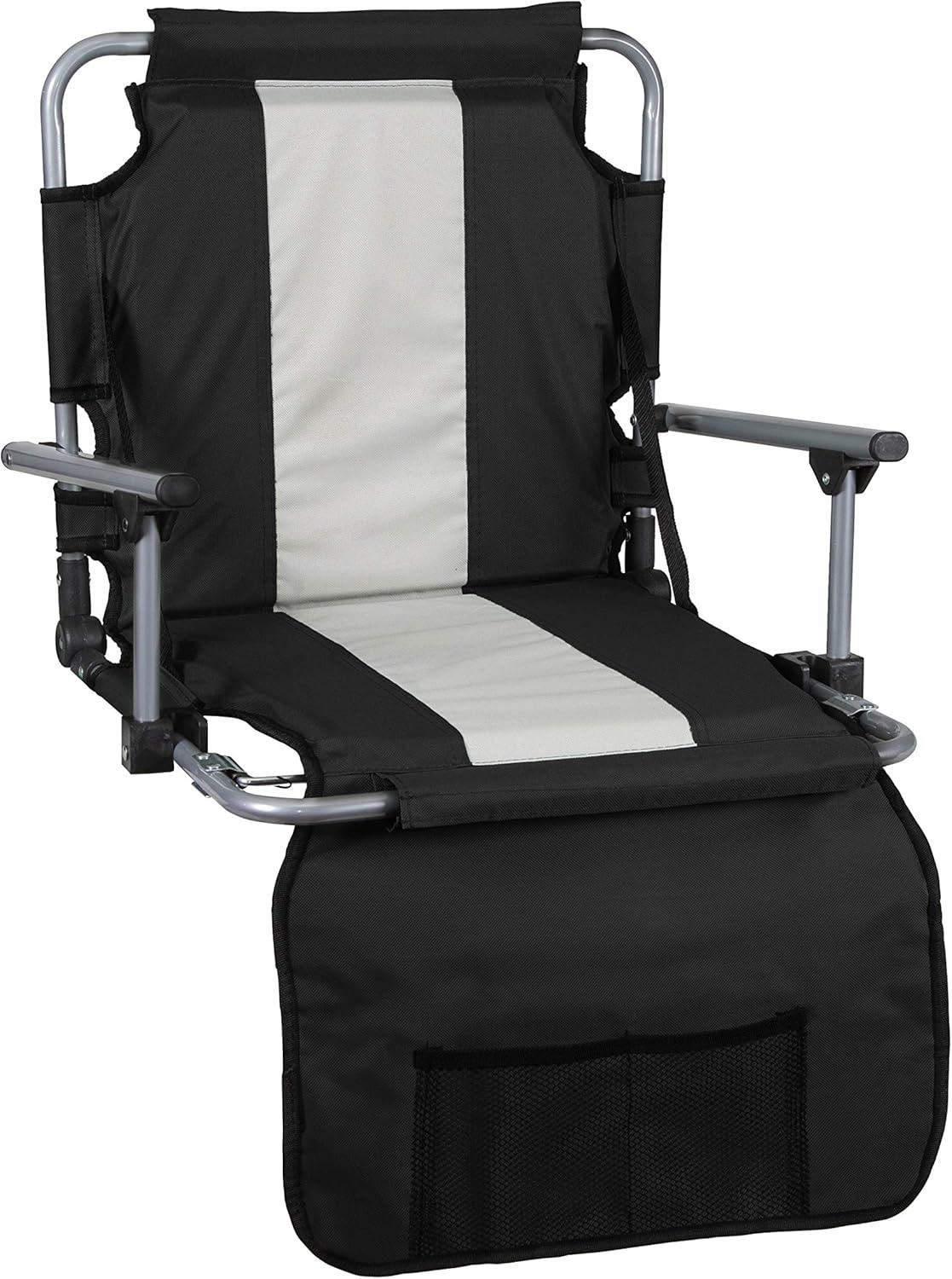 Stansport Folding Stadium Seat With Arms Black/Ten