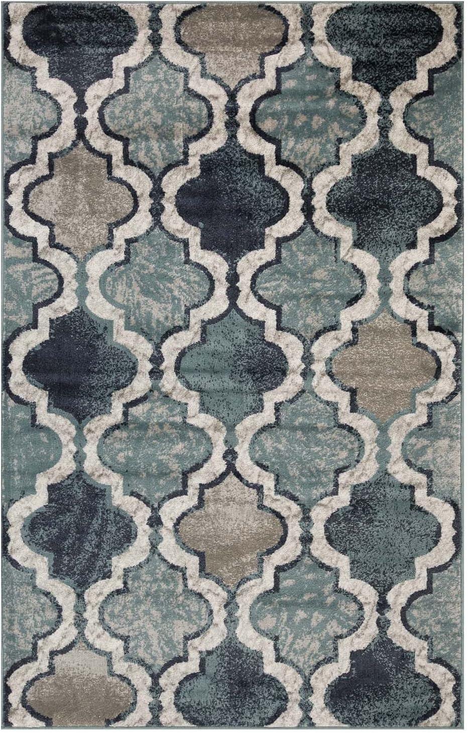 Contemporary Trellis Geometric Indoor Area Rug by Blue Nile Mills.