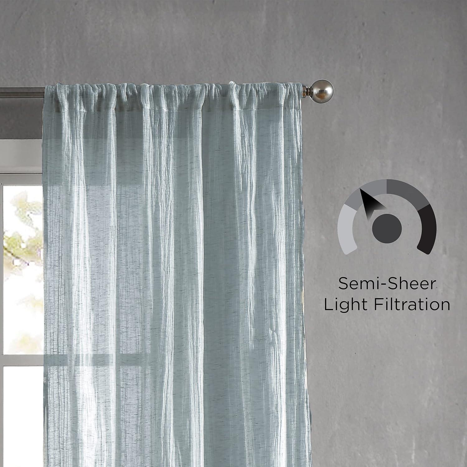 French Connection Kamra Solid Semi-Sheer Curtain Panels