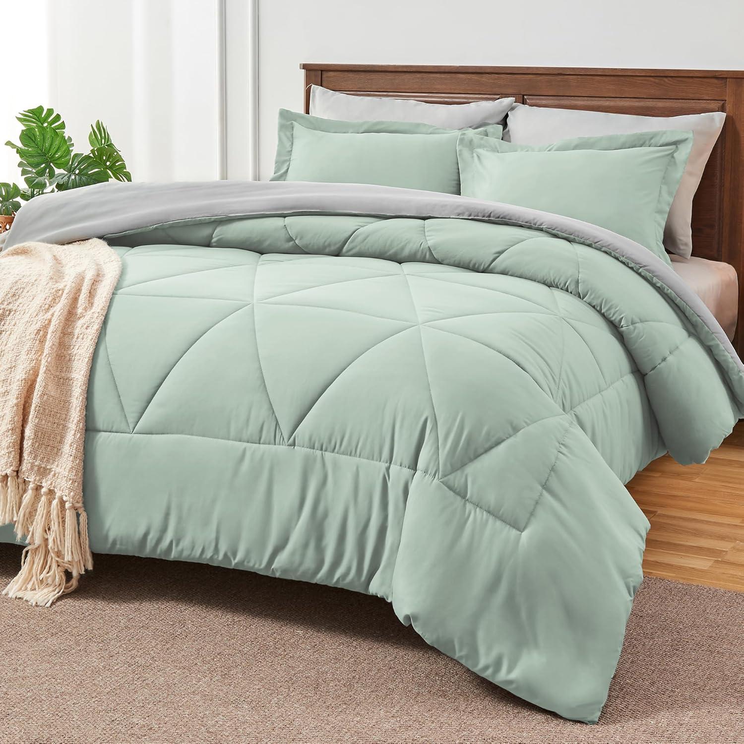 Bed-in-A-Bag Reversible Comforter Set with Bed Sheets