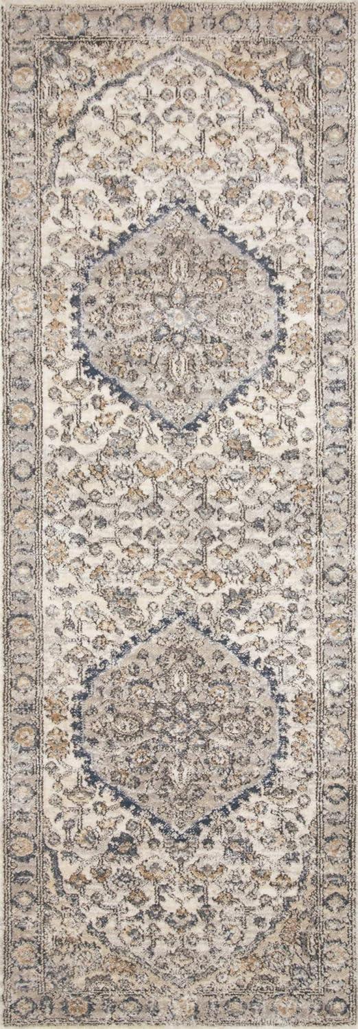 Loloi Teagan Natural / Lt. Grey 2'-8" x 10'-6" Runner Rug