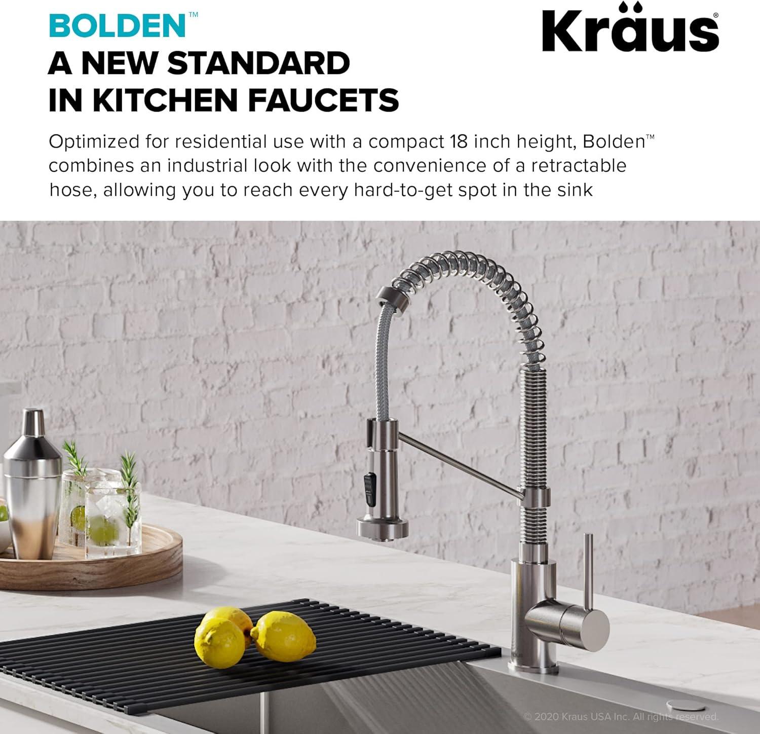 KRAUS Bolden Commercial Style 2-Function Single Handle Pull Down Kitchen Faucet