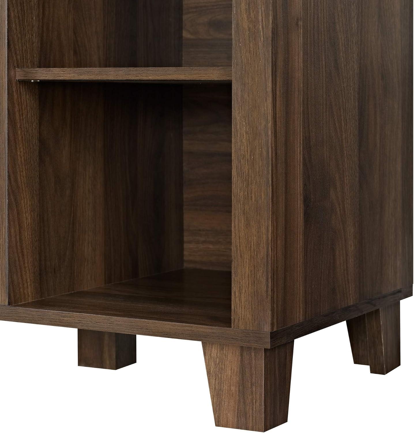 58" TV Stand with Middle Glass Doors - Dark Walnut