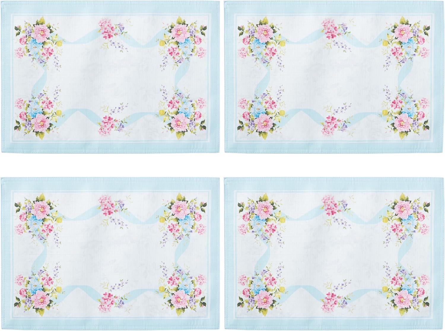 Rose Cottage Engineered Napkins, Set of 8 - Multicolor - 17x17 - Elrene Home Fashions