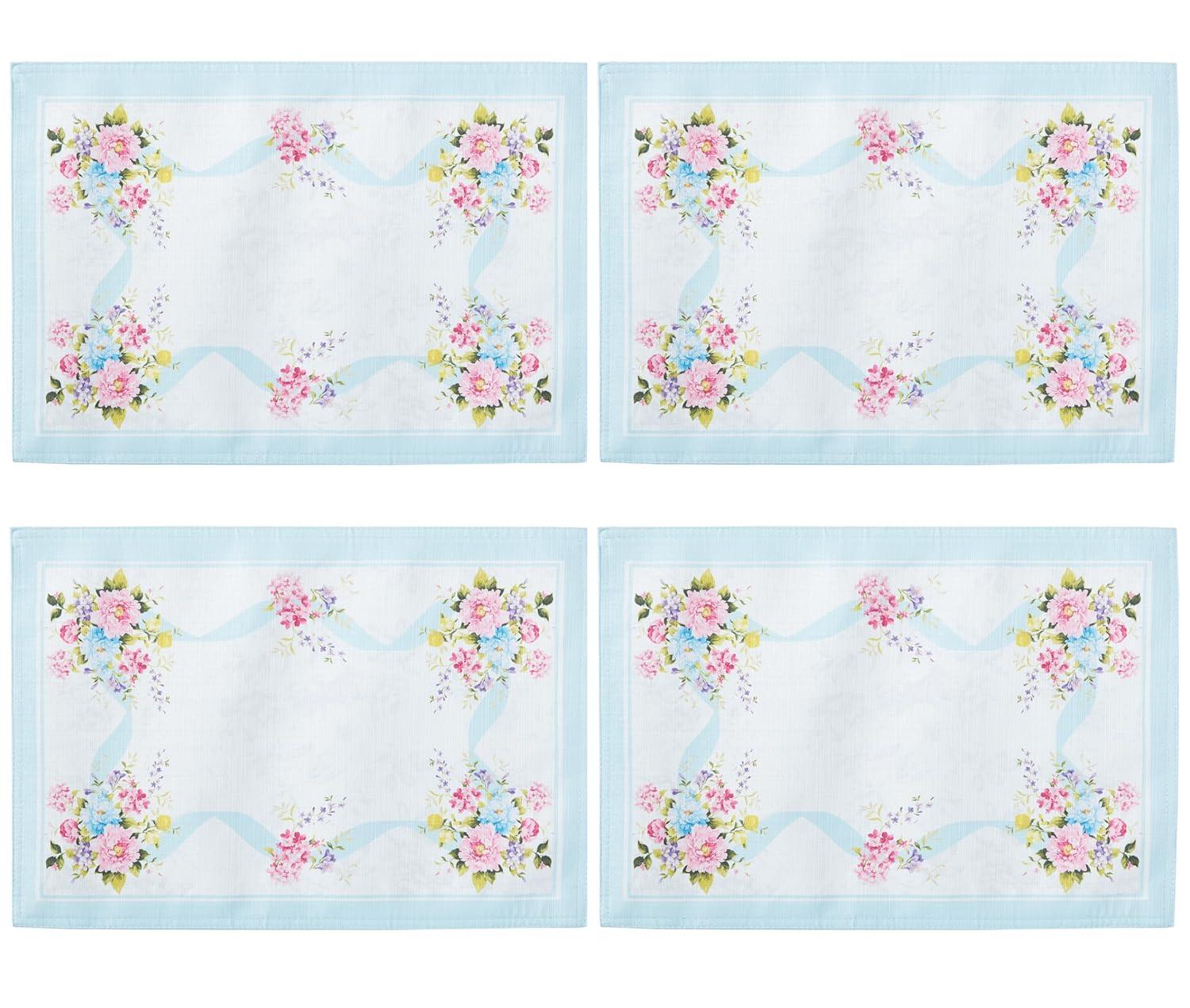 Rose Cottage Engineered Napkins, Set of 8 - Multicolor - 17x17 - Elrene Home Fashions